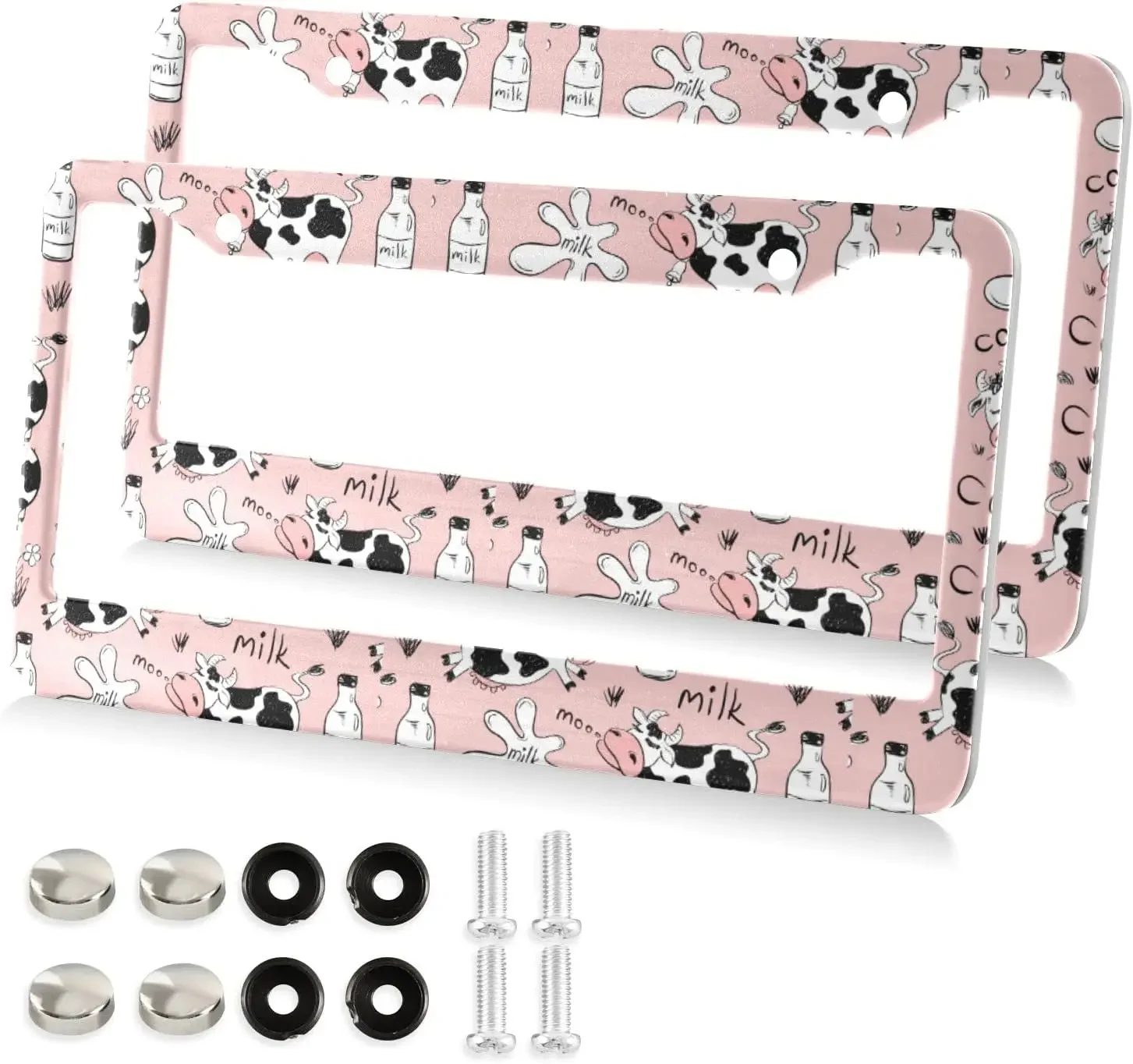 Funny Cow Pattern Car License Plate Frame 2 Pack License Plate Holder with 2 Holes Car Tag Frame for Women Men US Vehicles
Funny Cow Pattern Car License Plate Frame 2 Pack License Plate Holder with 2 Holes Car Tag Frame for Women Men US Vehicles