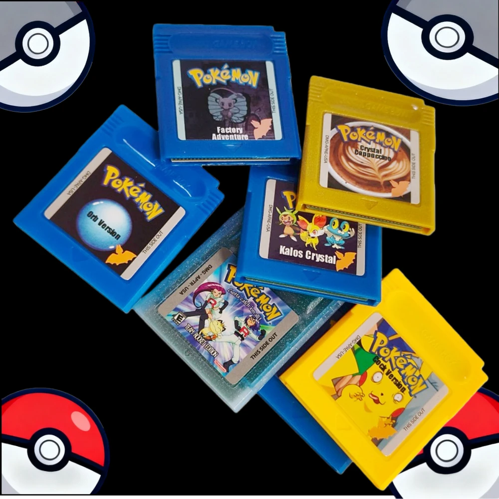 For GBC 16 Bit Video Game Card USA Pokemon Series Cartridge Console Cards Red Blue Crystal Golden Green Silver Gifts for Kid
For GBC 16 Bit Video Game Card USA Pokemon Series Cartridge Console Cards Red Blue Crystal Golden Green Silver Gifts for Kid