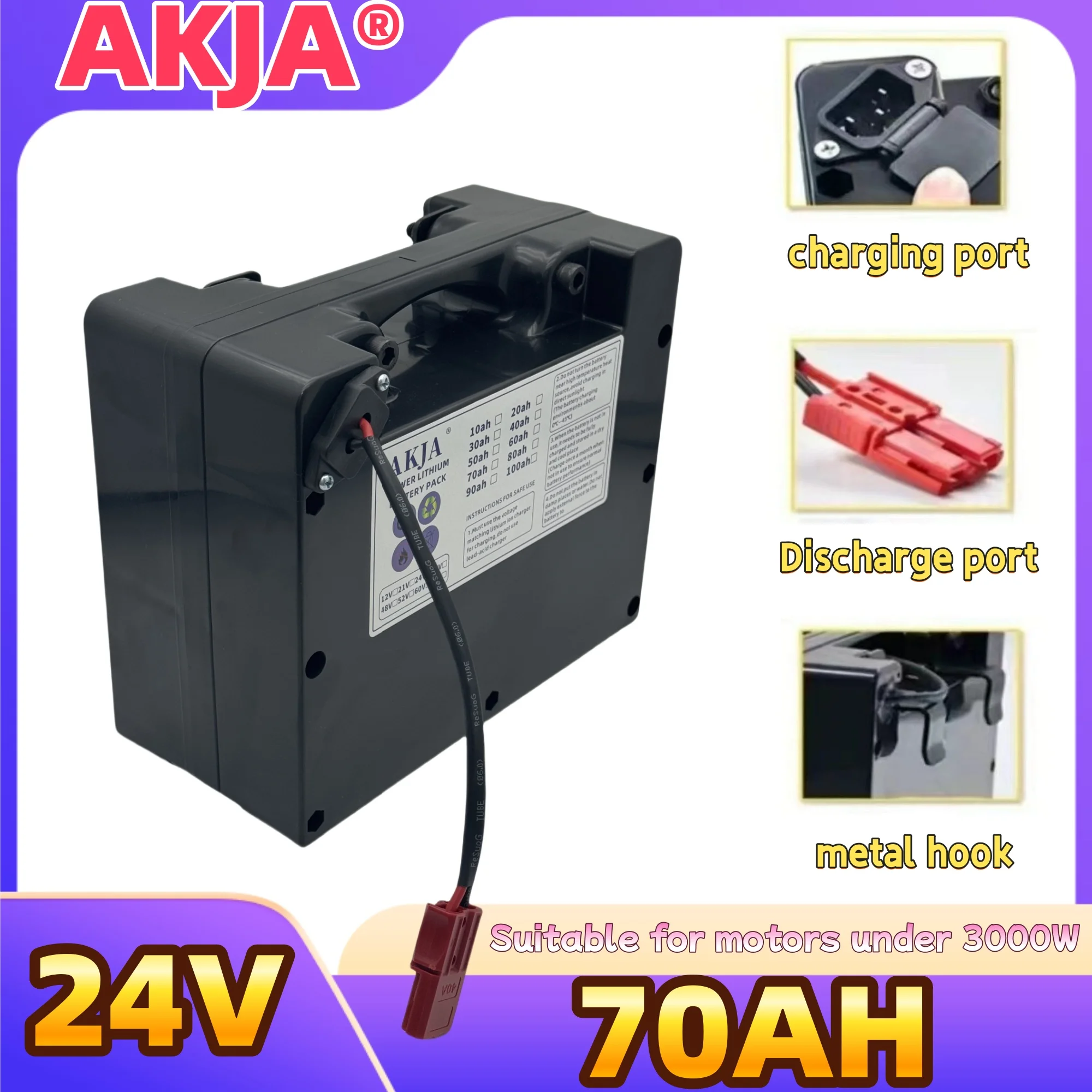 Air fast transportation,Full Capacity Power,24V70AH,Send within 24 hours,18650 Lithium Battery,Suitable for motors below 3000W
Air fast transportation,Full Capacity Power,24V70AH,Send within 24 hours,18650 Lithium Battery,Suitable for motors below 3000W