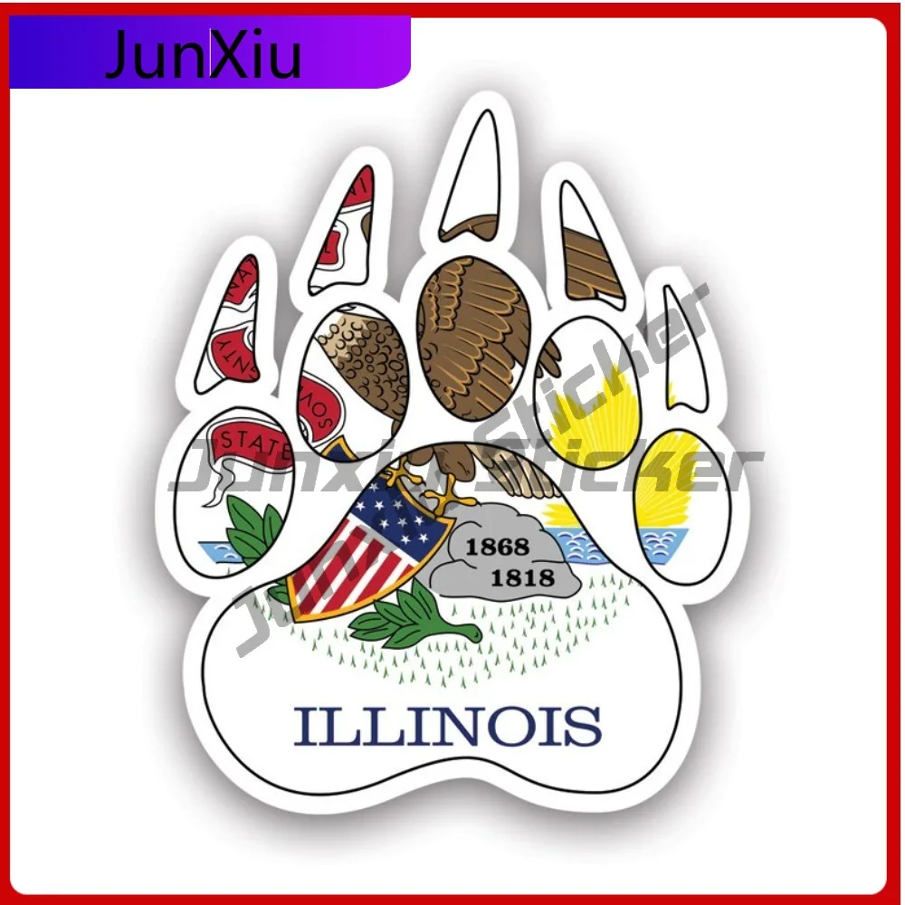 Illinois State Bear Print Shaped Sticker Creative Decals Grizzly Track Tracks Polar Outdoors Explore Hiking Camping State Flag
Illinois State Bear Print Shaped Sticker Creative Decals Grizzly Track Tracks Polar Outdoors Explore Hiking Camping State Flag