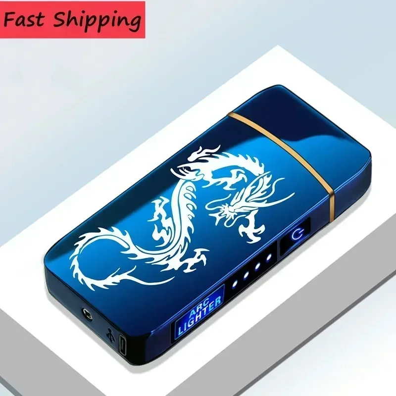 New Electric Windproof Metal Lighter Double Arc Flameless Plasma Rechargeable USB Lighter LED Power Display Touch Sensor Lighter
New Electric Windproof Metal Lighter Double Arc Flameless Plasma Rechargeable USB Lighter LED Power Display Touch Sensor Lighter