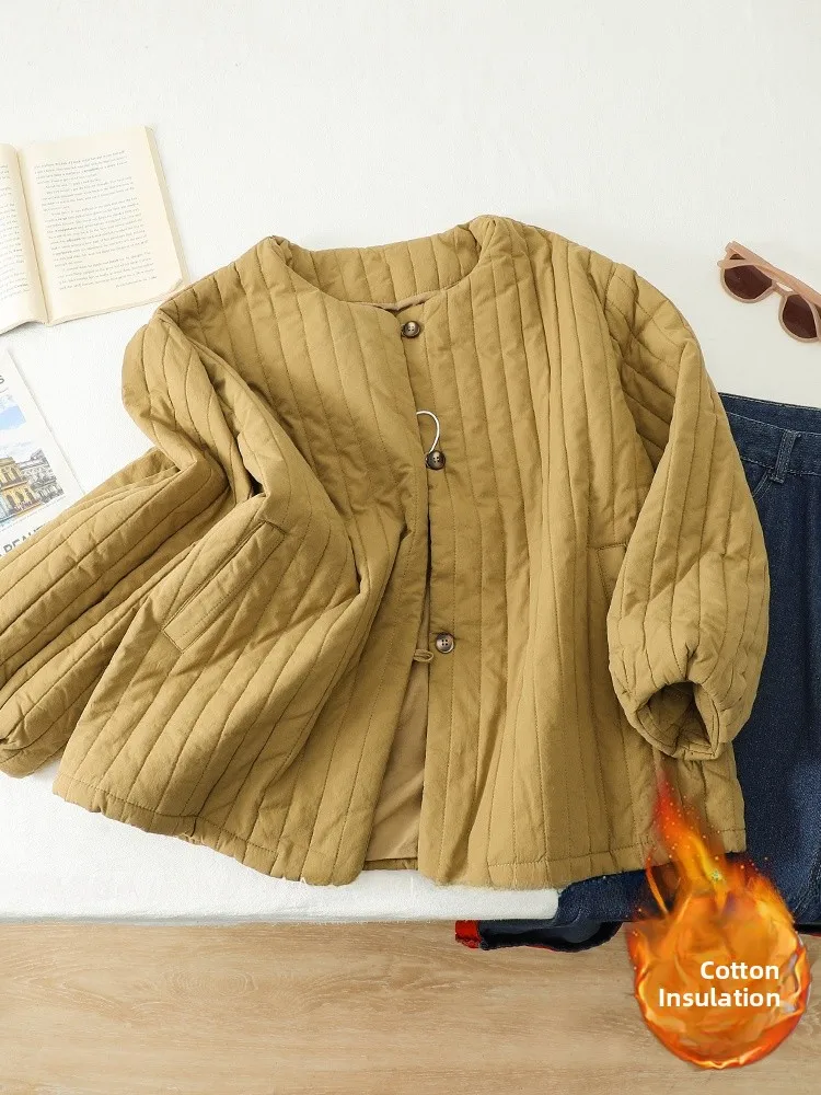 Ретро круглая легкая хлопковая куртка Fce, женская зимняя теплая свободная хлопковая теплая верхняя одежда с прошивкой
Ретро круглая легкая хлопковая куртка Fce, женская зимняя теплая свободная хлопковая теплая верхняя одежда с прошивкой