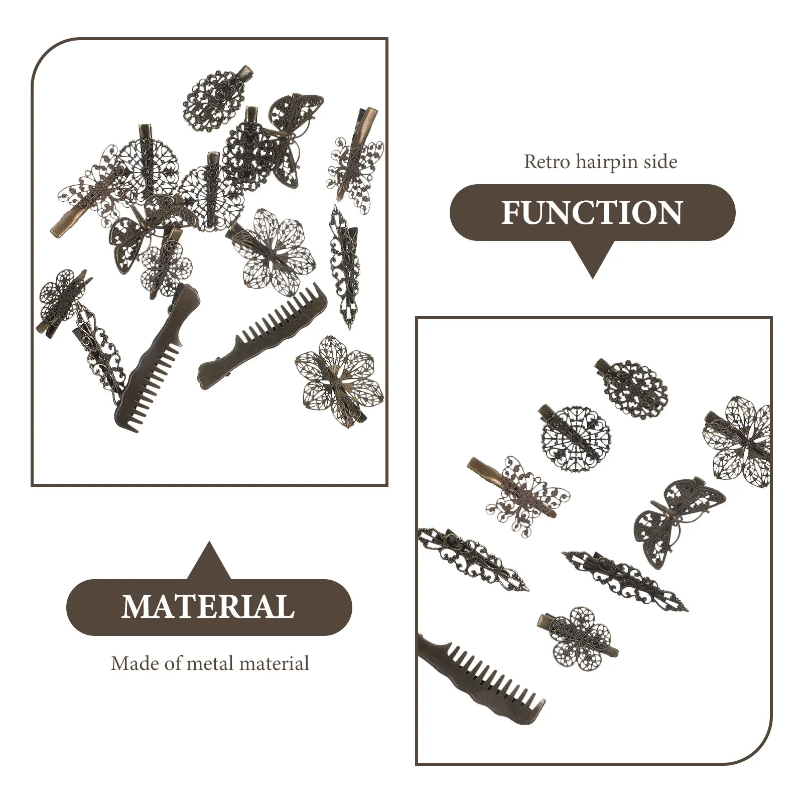 16pcs Hair Clips Retro French Barrettes Bronze Duckbill Duckbill Barrettes Hair Accessory Non Slip Accessories Hairstyle
16pcs Hair Clips Retro French Barrettes Bronze Duckbill Duckbill Barrettes Hair Accessory Non Slip Accessories Hairstyle