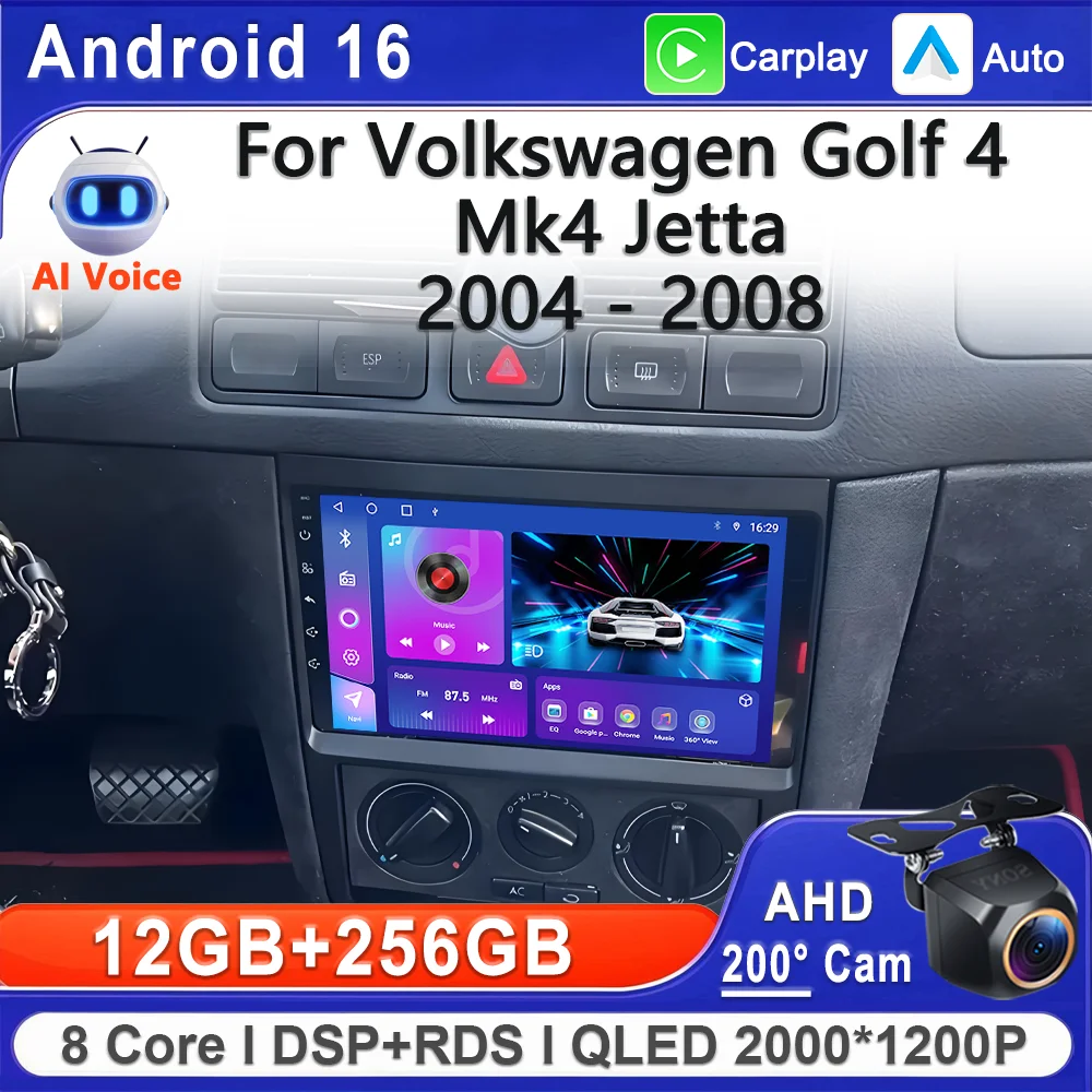 Android 16 In-Cell Screen Stereo Head Unit For Volkswagen Golf 4 Mk4 Jetta 2004 - 2008 High-performance CPU GPS Navigation wifi
Android 16 In-Cell Screen Stereo Head Unit For Volkswagen Golf 4 Mk4 Jetta 2004 - 2008 High-performance CPU GPS Navigation wifi