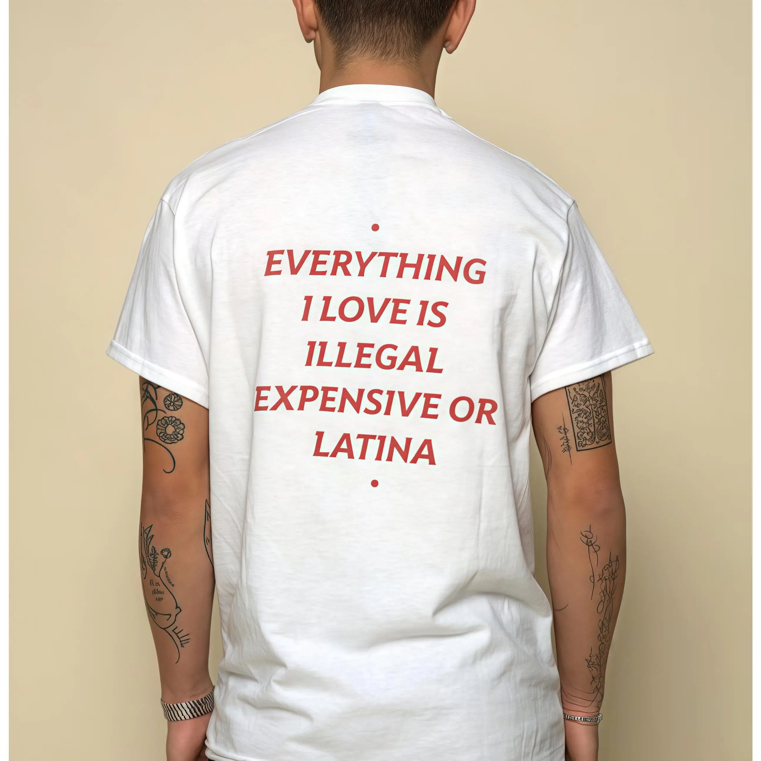 Funny "Everything I Love" T-Shirt, Sarcastic Quote Men's Tee, Humorous Graphic Top, Latina-themed Streetwear, Novelty Gift 
Funny "Everything I Love" T-Shirt, Sarcastic Quote Men's Tee, Humorous Graphic Top, Latina-themed Streetwear, Novelty Gift