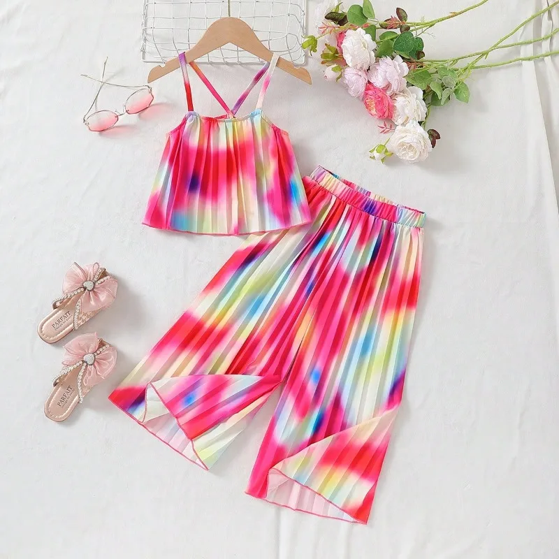 4 5 6 7 Years Summer Girls Clothing Sets Tie Dye Fashion Top + Wide Legged Pants 2Pcs Girls Suits Birthday Gift New Kids Clothes
4 5 6 7 Years Summer Girls Clothing Sets Tie Dye Fashion Top + Wide Legged Pants 2Pcs Girls Suits Birthday Gift New Kids Clothes