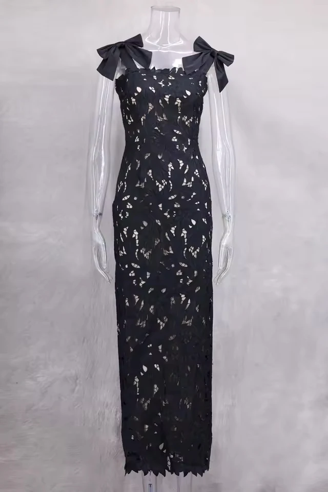 Bows Lace Sexy Maxi Dress For Women Fashion Sleeveless Backless Bodycon New Year's Birthday Club Party Long Dress
Bows Lace Sexy Maxi Dress For Women Fashion Sleeveless Backless Bodycon New Year's Birthday Club Party Long Dress