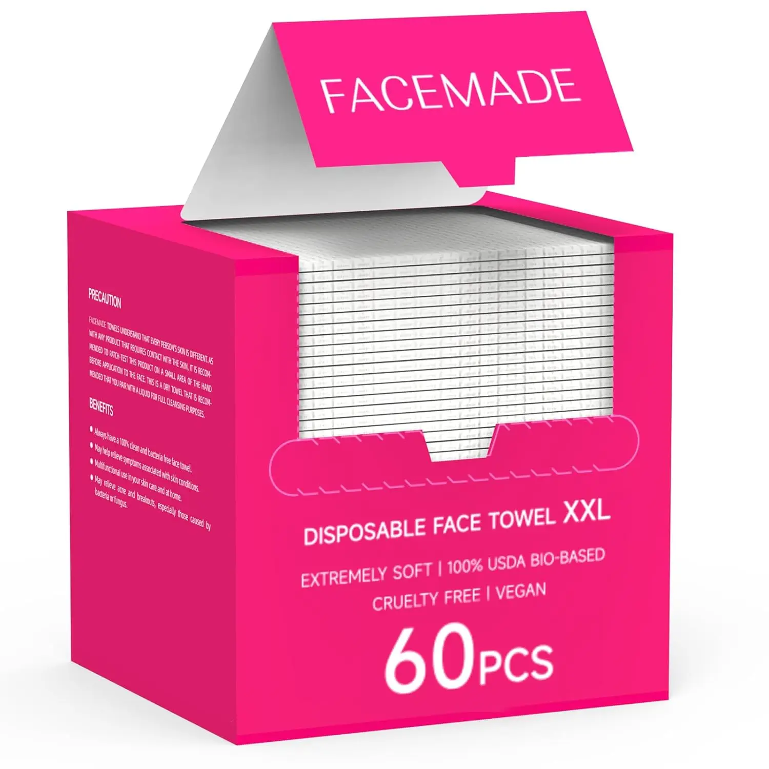 60 Count XXL Disposable Face Towels 12"x12" - Super Soft & Thick Dry Wipes for Makeup Removal and Facial Cleansing
60 Count XXL Disposable Face Towels 12"x12" - Super Soft & Thick Dry Wipes for Makeup Removal and Facial Cleansing