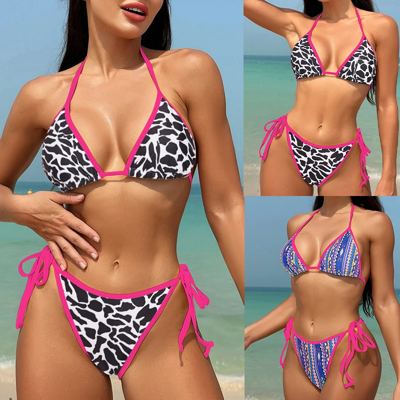 Two Piece Women's Bikini Set Casual Fashion Swimsuit Sexy Backless Halter Lace-Up Swimwear Tummy Control Bathing Suit
Two Piece Women's Bikini Set Casual Fashion Swimsuit Sexy Backless Halter Lace-Up Swimwear Tummy Control Bathing Suit