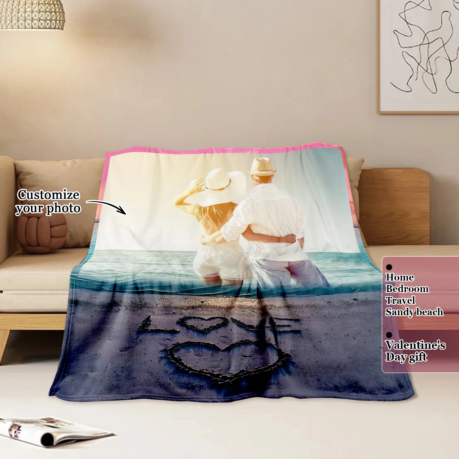 Customized Couple Romantic Beach Cuddle Blanket Sea View Gift For Boyfriend Girlfriend Husband Wife Valentine's Day Gift
Customized Couple Romantic Beach Cuddle Blanket Sea View Gift For Boyfriend Girlfriend Husband Wife Valentine's Day Gift