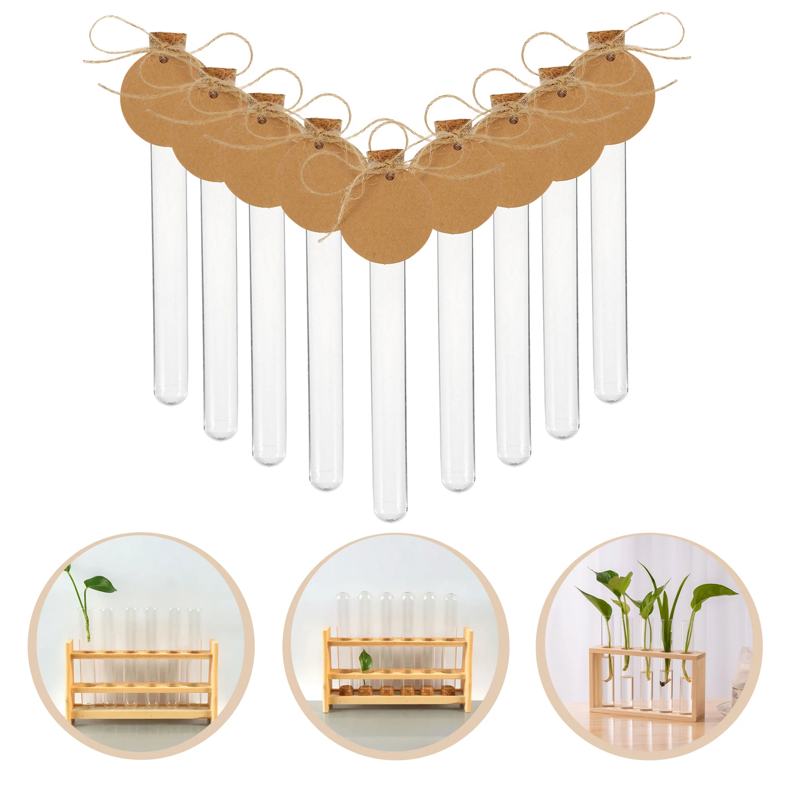 Test Tubes Set Plastic Hemp Rope Lab for Crafts with Labels Transparent Cork Clear
Test Tubes Set Plastic Hemp Rope Lab for Crafts with Labels Transparent Cork Clear
