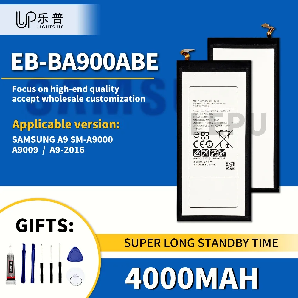 Настоящий оригинальный SAMSUNG A9 A9000 A9009, качественный аккумулятор EB-BA900ABE, 4000 мАч, сменный аккумулятор для телефона-инструмента для SAMSUNG A9-2016
Настоящий оригинальный SAMSUNG A9 A9000 A9009, качественный аккумулятор EB-BA900ABE, 4000 мАч, сменный аккумулятор для телефона-инструмента для SAMSUNG A9-2016