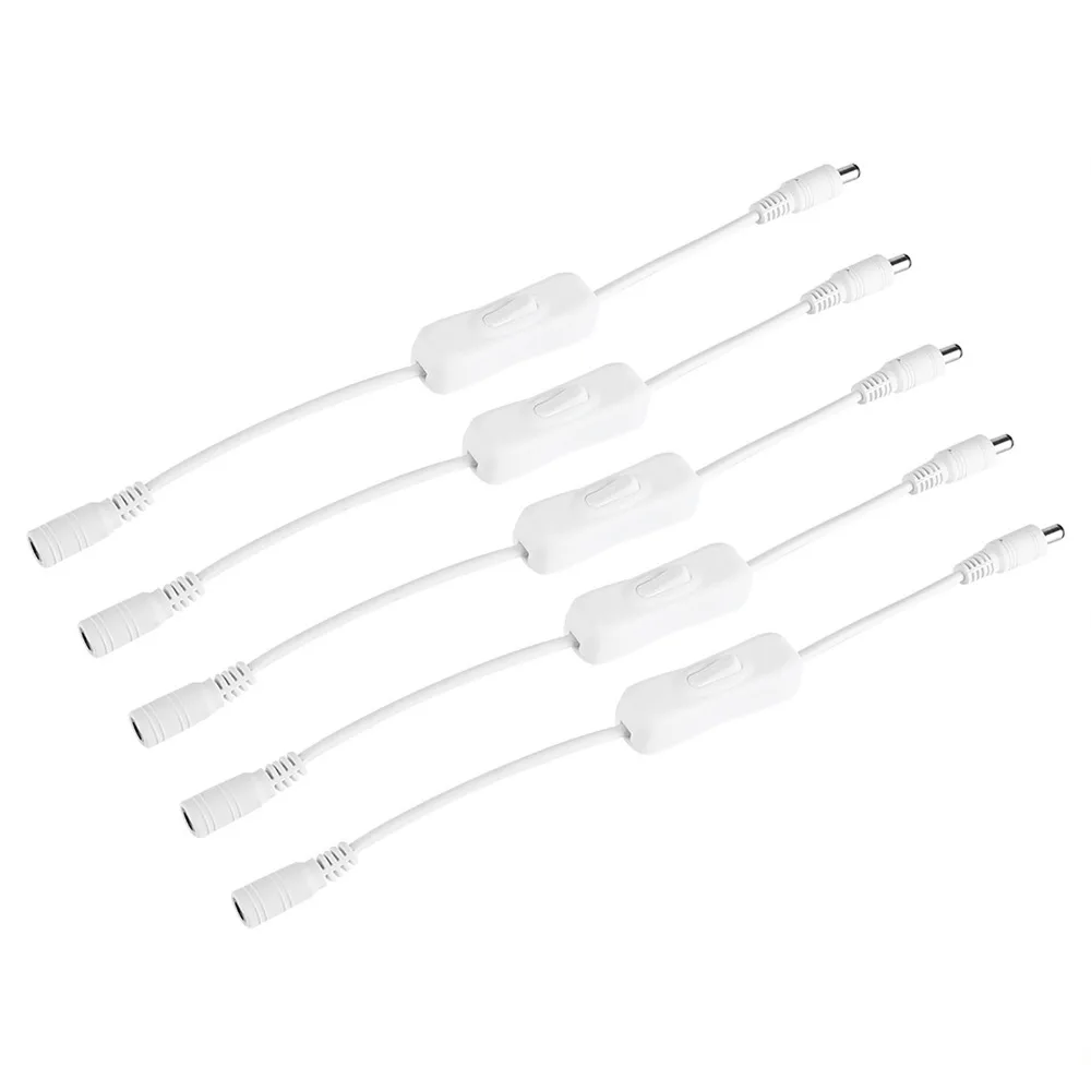 5 Pack Male to Female Connector LED Strip Light Wire Switch 5.5 X 2.1mm Black or White Inline On/Off Switch Cable DC 12-24V
5 Pack Male to Female Connector LED Strip Light Wire Switch 5.5 X 2.1mm Black or White Inline On/Off Switch Cable DC 12-24V