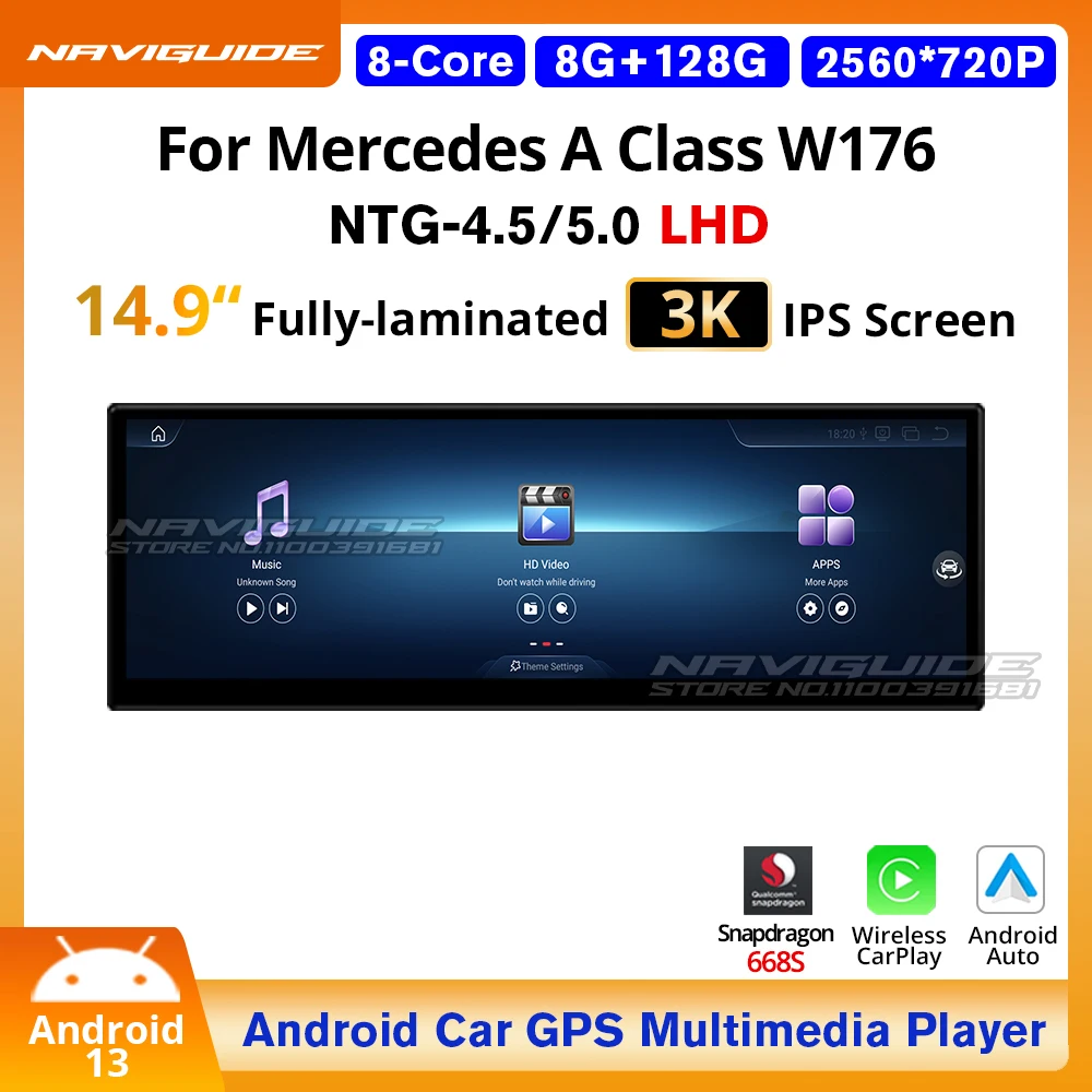NAVIGUIDE 14.9 Inch Android 13 For Mercedes A Class W176 LHD 2013-2018 Wireless Carplay Auto Multimedia Player GPS BT Headunit
NAVIGUIDE 14.9 Inch Android 13 For Mercedes A Class W176 LHD 2013-2018 Wireless Carplay Auto Multimedia Player GPS BT Headunit