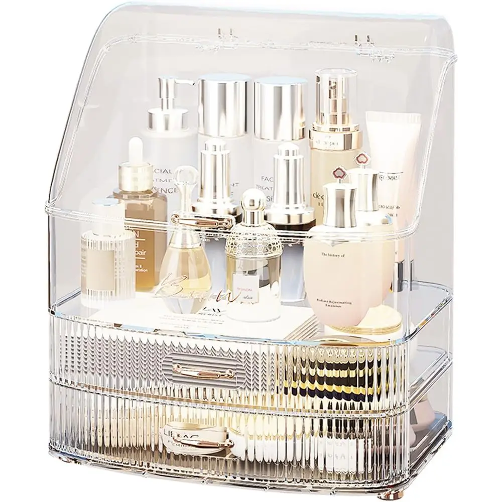 Clear Acrylic Makeup Organizer with Lid - Waterproof and Dustproof Vanity Storage for Cosmetics and Skincare
Clear Acrylic Makeup Organizer with Lid - Waterproof and Dustproof Vanity Storage for Cosmetics and Skincare