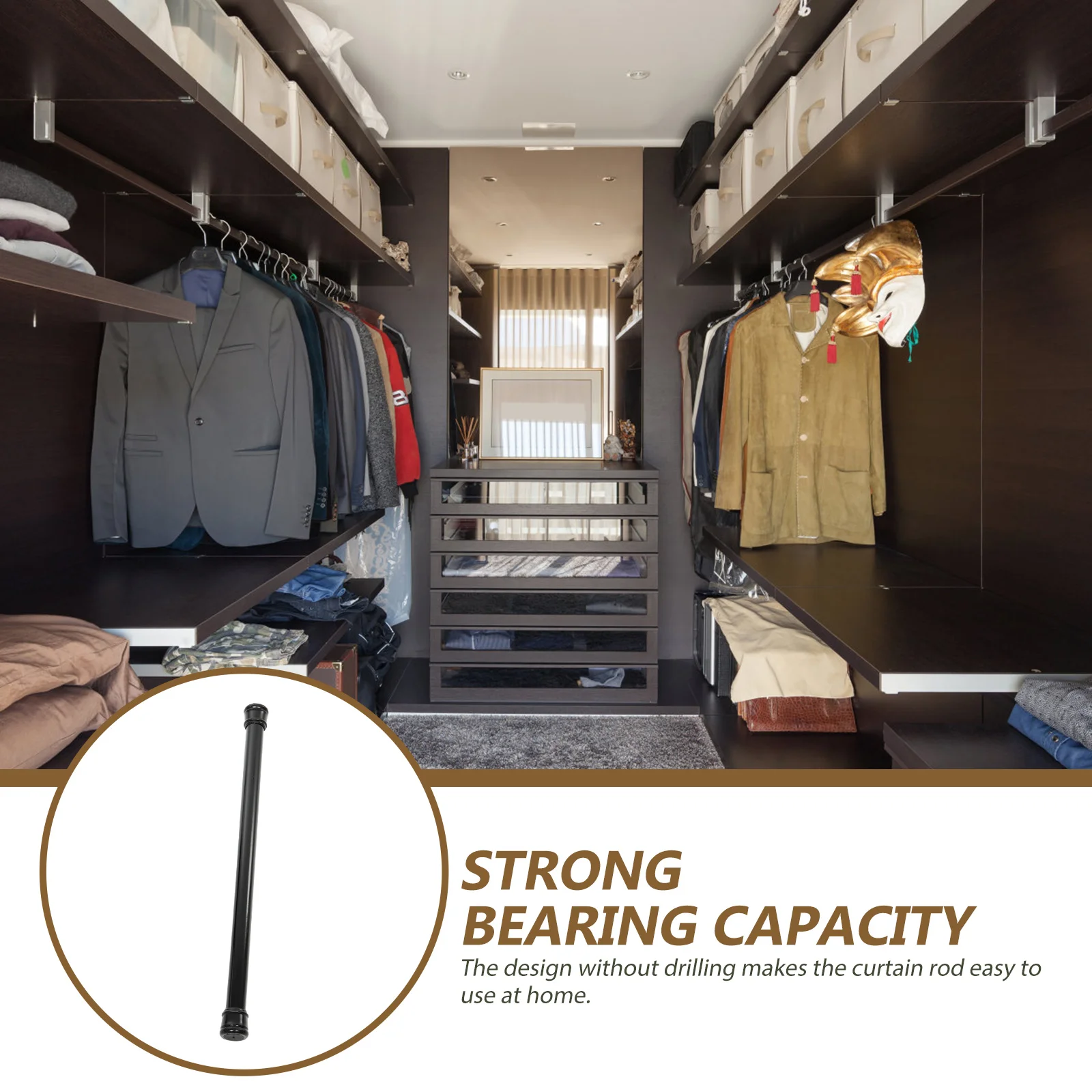 1pc Sturdy Shower Curtain Rod Telescopic Tension Rod For Bathroom Extendable Clothes Drying Rail Home Storage Heavy Duty Thicken 
1pc Sturdy Shower Curtain Rod Telescopic Tension Rod For Bathroom Extendable Clothes Drying Rail Home Storage Heavy Duty Thicken