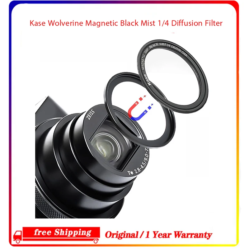 Kase Wolverine Magnetic Black Mist 1/4 Diffusion Filter with Adapter Ring for Sony
Kase Wolverine Magnetic Black Mist 1/4 Diffusion Filter with Adapter Ring for Sony
