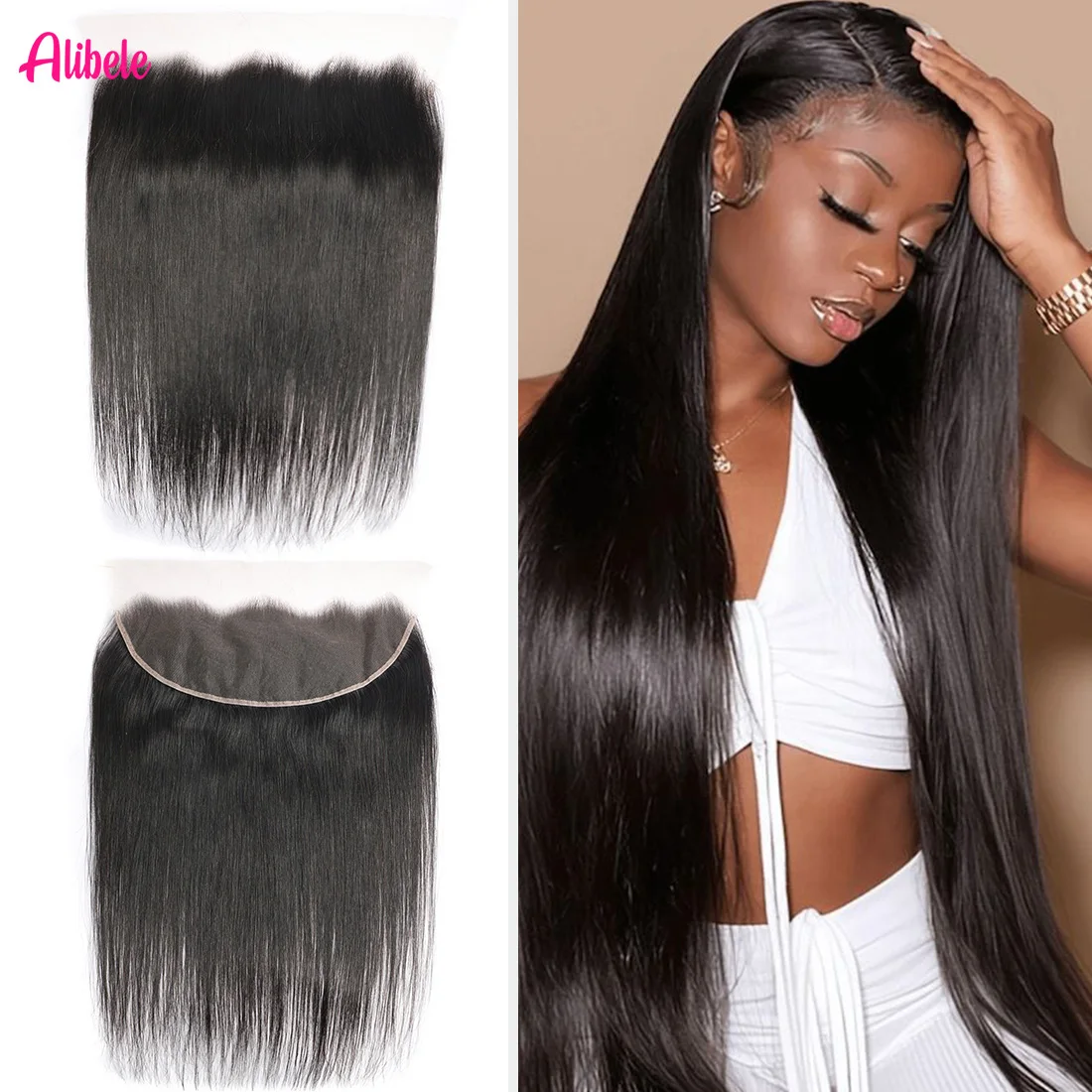 Alibele Straight 13x4 Pre Plucked Lace Frontal Only 100% Human Hair 13x4 Transparent Swiss Lace Closure With Baby Hair For Women
Alibele Straight 13x4 Pre Plucked Lace Frontal Only 100% Human Hair 13x4 Transparent Swiss Lace Closure With Baby Hair For Women