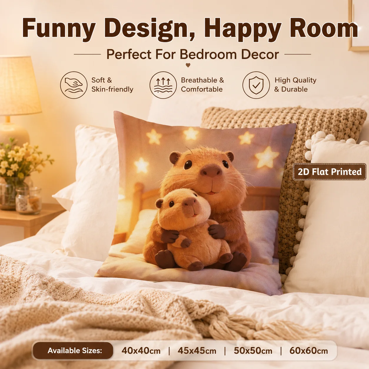 Cute Capybara 2D Flat Printed Pillowcase Soft Peach Skin Fabric Cartoon Cushion Cover For Kids Room Sofa Bed Home Decor Gift
Cute Capybara 2D Flat Printed Pillowcase Soft Peach Skin Fabric Cartoon Cushion Cover For Kids Room Sofa Bed Home Decor Gift
