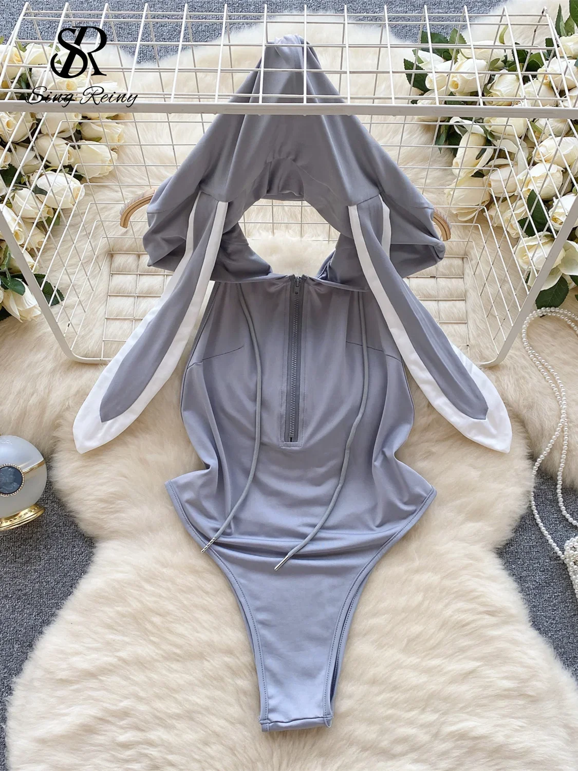 SINGREINY Cosplay Rabbit Girl Erotic Playsuits Women Sensual Backless Zipper Hooded Rompers Fashion Hollow Out Sexy Bodysuits
SINGREINY Cosplay Rabbit Girl Erotic Playsuits Women Sensual Backless Zipper Hooded Rompers Fashion Hollow Out Sexy Bodysuits