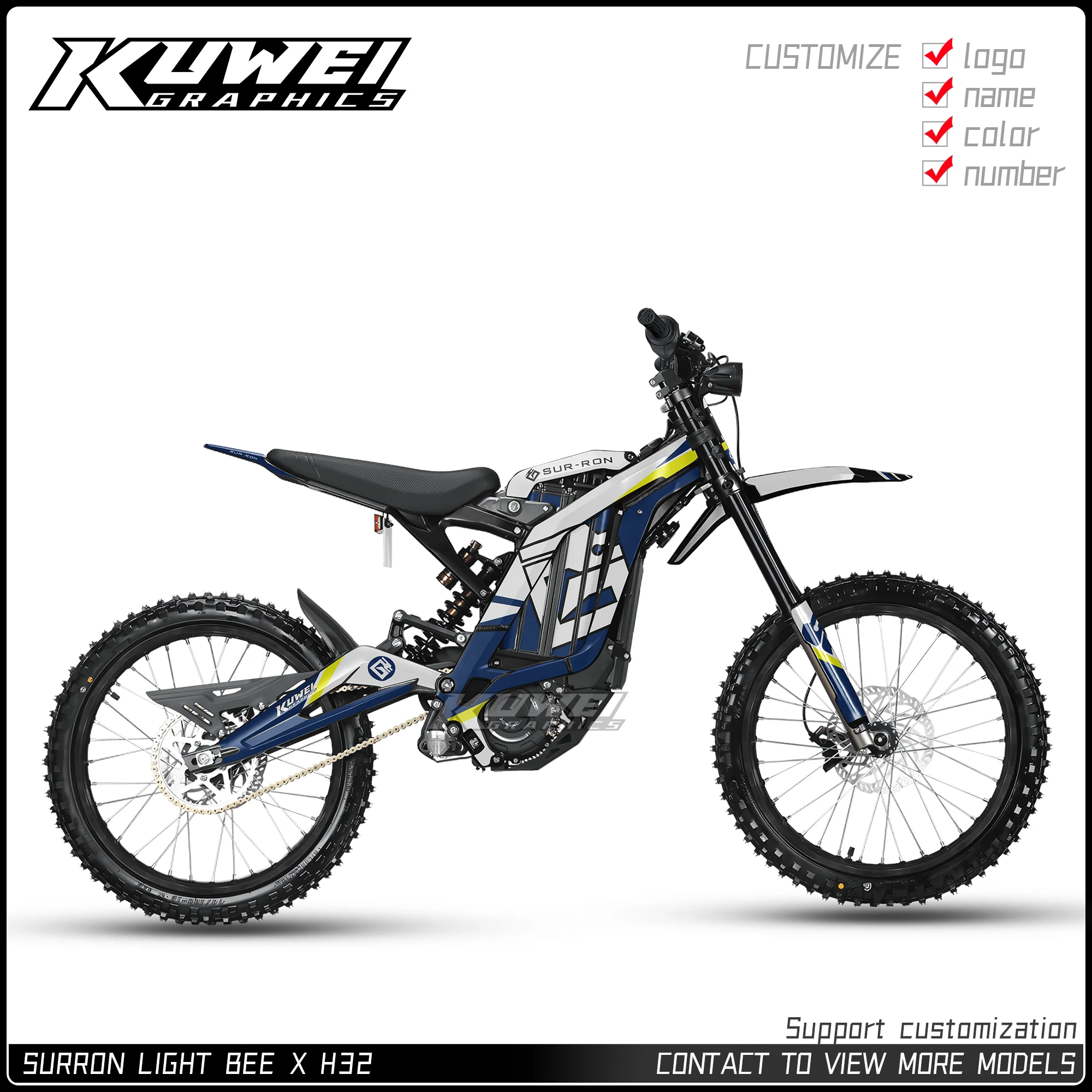 Suitable for Surron Light Bee X Graphics Kit Decals Kit Sticker Personalized Customization
Suitable for Surron Light Bee X Graphics Kit Decals Kit Sticker Personalized Customization