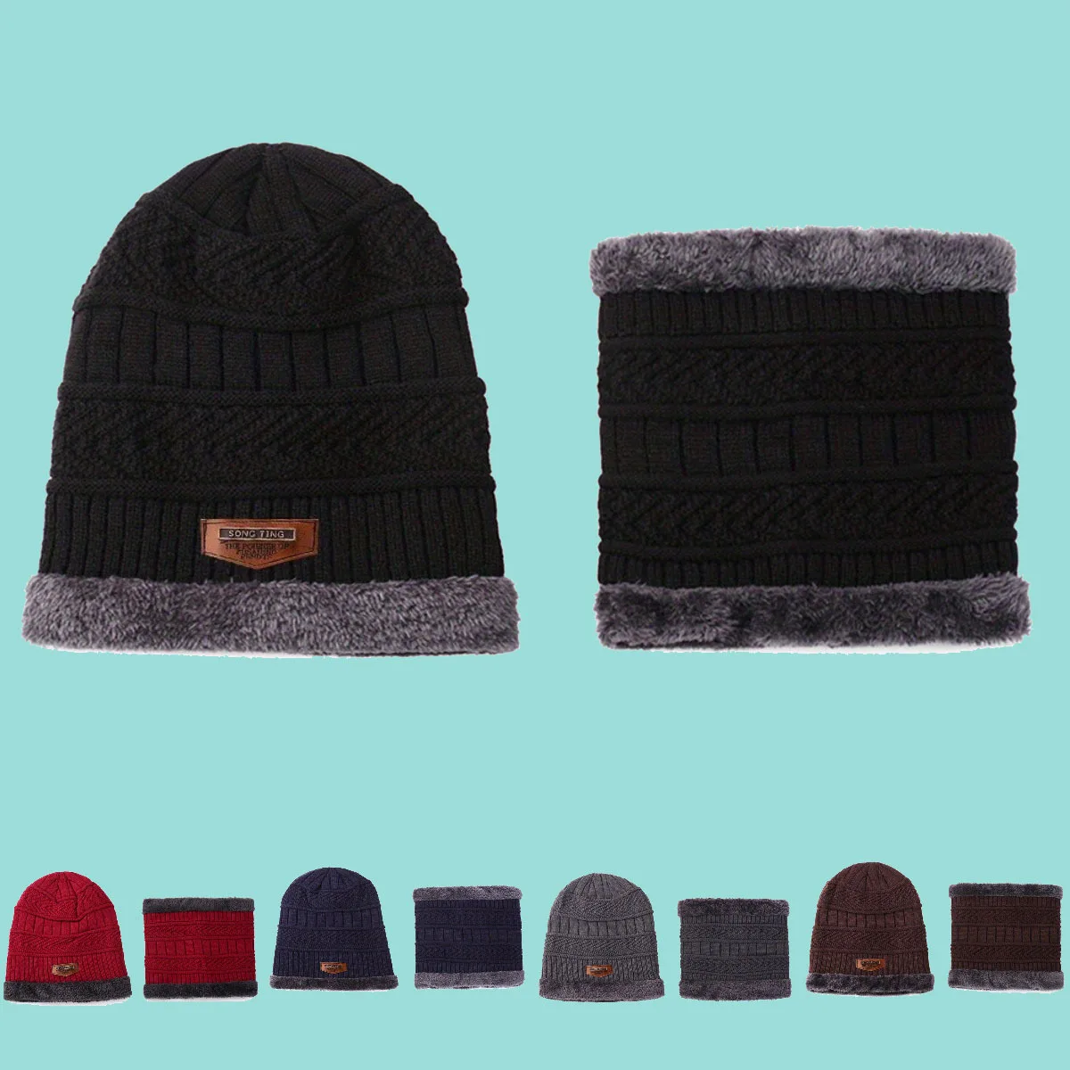 Woolen Hat Neck Scarf Set Windproof Plush Cap Thickened Neckerchief Men Women Winter Protection Anti Cold Warm Thick Velvet Hats
Woolen Hat Neck Scarf Set Windproof Plush Cap Thickened Neckerchief Men Women Winter Protection Anti Cold Warm Thick Velvet Hats