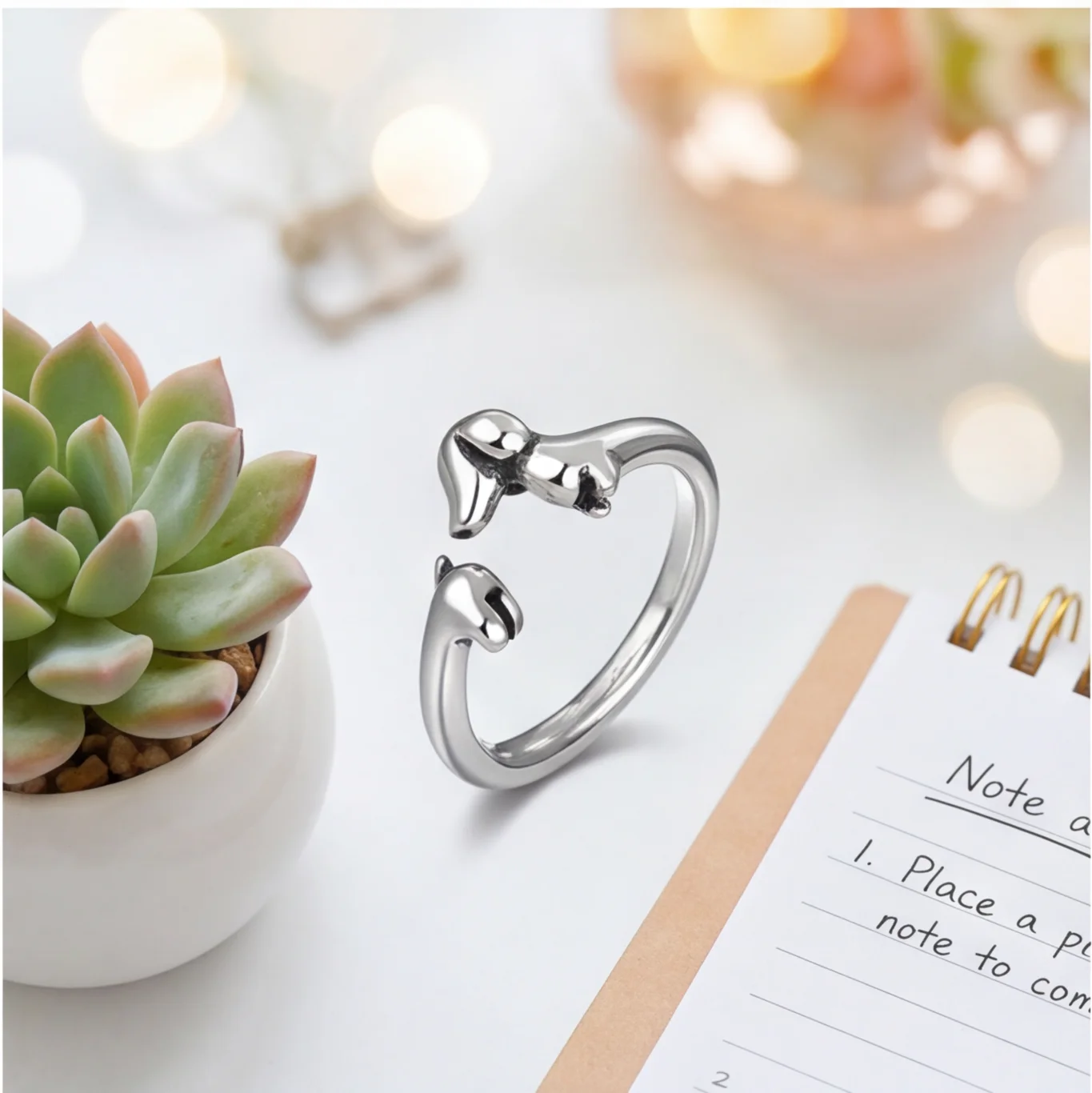 Adjustable Dachshund Shape Open Ring, Silver Plated Dog Animal Wrap Ring for Women
Adjustable Dachshund Shape Open Ring, Silver Plated Dog Animal Wrap Ring for Women