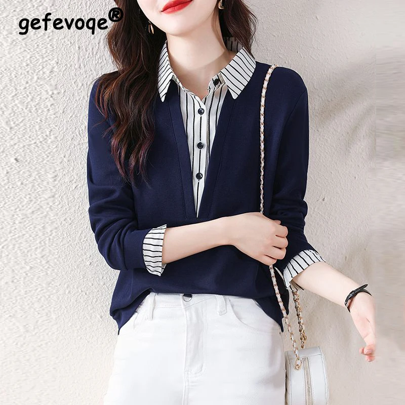 Korean Fashion Elegant Striped Print Patchwork Street Sweatshirt Women Casual Long Sleeve Slim Pullover Top Female Clothing 2023
Korean Fashion Elegant Striped Print Patchwork Street Sweatshirt Women Casual Long Sleeve Slim Pullover Top Female Clothing 2023