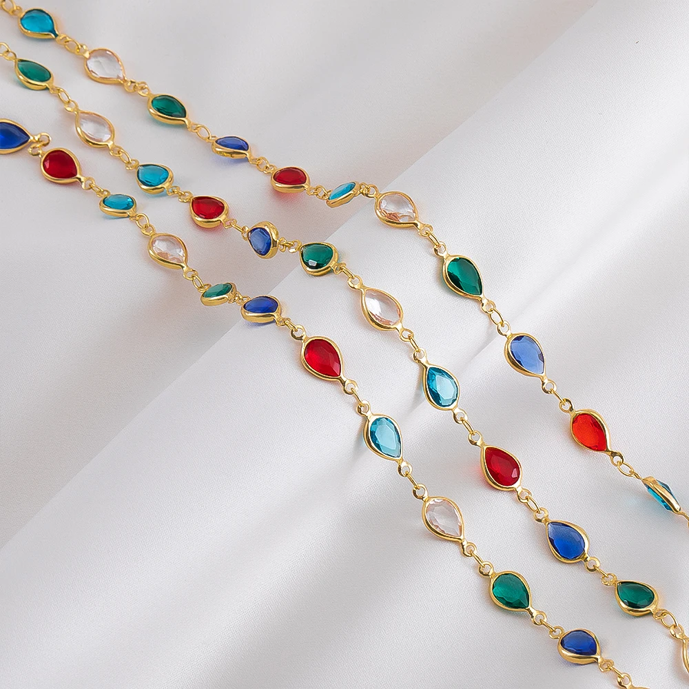 0.5/1M Bohemian Style Edging Glass Colored Water Droplet Shaped Chains For DIY Bracelet Necklace Dopamine Colored Copper Chains
0.5/1M Bohemian Style Edging Glass Colored Water Droplet Shaped Chains For DIY Bracelet Necklace Dopamine Colored Copper Chains