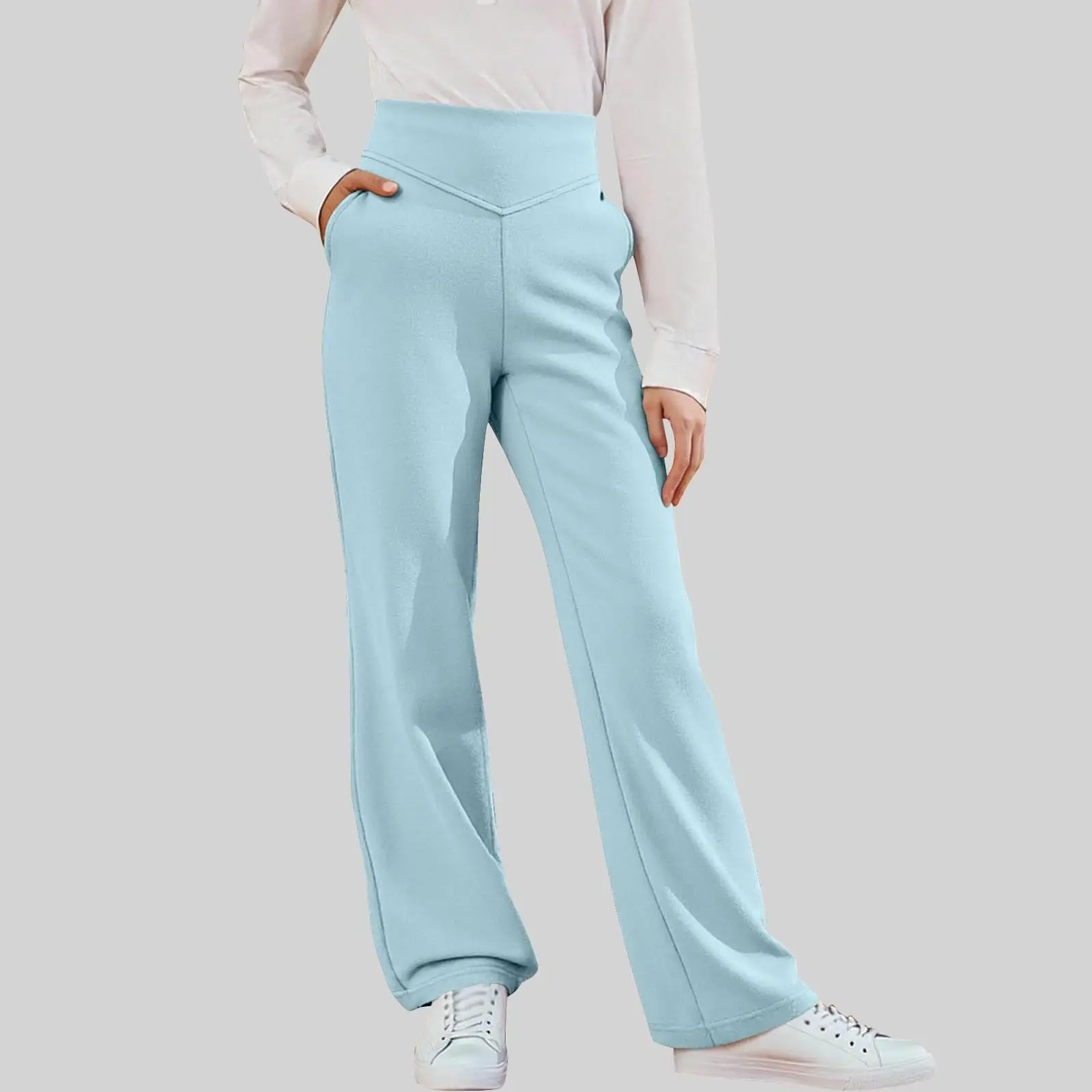 Children's light blue high-waisted wide-leg pants soft comfortable casual versatile loose fit everyday outdoor wear street style
Children's light blue high-waisted wide-leg pants soft comfortable casual versatile loose fit everyday outdoor wear street style