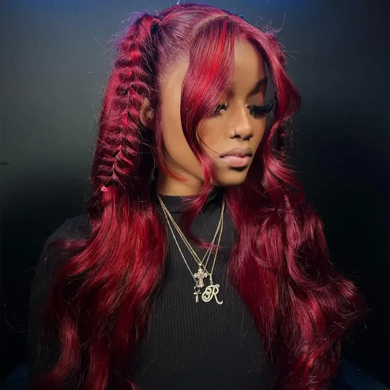 99j Burgundy Lace Front Wigs Human Hair Pre Plucked with Baby Hair 200% Density 13X4 Red Body Wave Human Hair Wigs for Women Nat
99j Burgundy Lace Front Wigs Human Hair Pre Plucked with Baby Hair 200% Density 13X4 Red Body Wave Human Hair Wigs for Women Nat