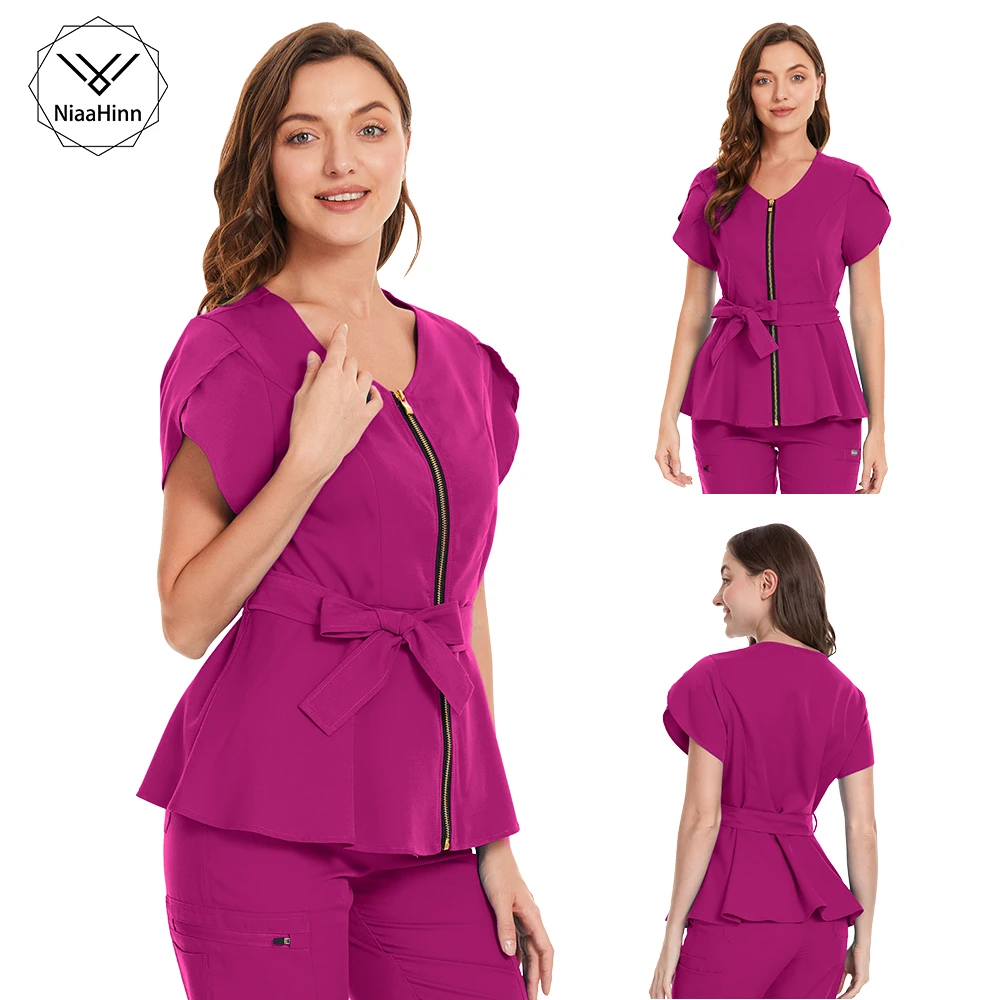 Womens Clothes Beauty Salon Nursing Work Uniform Zip V Collar Scrub Tops Female Uniform Nursing Work Uniform Doctor Nurse Shirt
Womens Clothes Beauty Salon Nursing Work Uniform Zip V Collar Scrub Tops Female Uniform Nursing Work Uniform Doctor Nurse Shirt