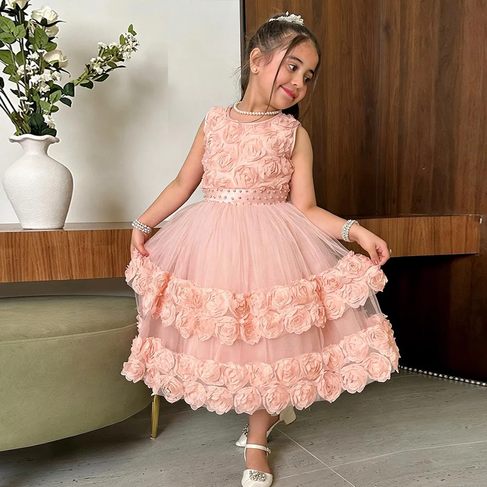 Pink Tulle Flower Girl Dresses Beads Pearls Dress For Girls Puffy Birthday Dress A-line Girl Princess Dress Cute Kids' Dresses
Pink Tulle Flower Girl Dresses Beads Pearls Dress For Girls Puffy Birthday Dress A-line Girl Princess Dress Cute Kids' Dresses