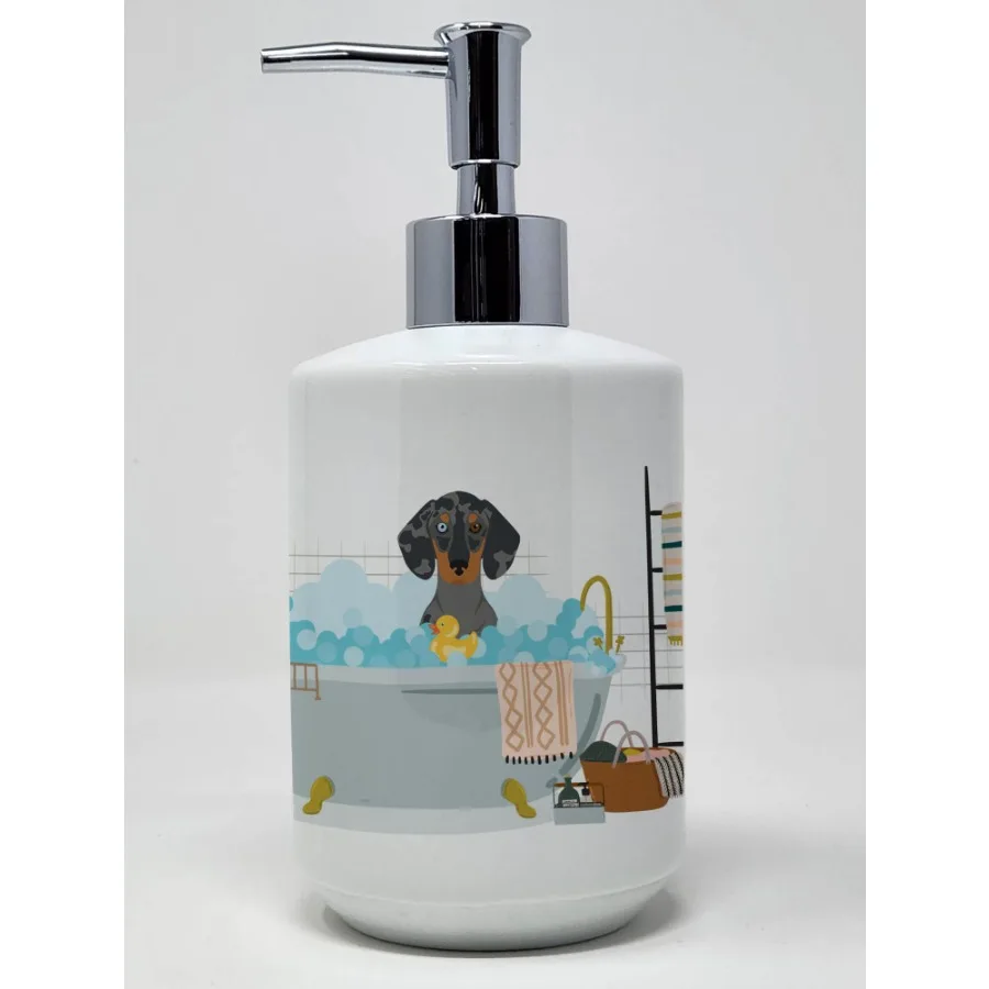 Black Dapple Dachshund Ceramic Soap Dispenser Hand Soap Dispenser Pump Bottles for Bathroom Kitchen Empty Refillable Liquid Soa
Black Dapple Dachshund Ceramic Soap Dispenser Hand Soap Dispenser Pump Bottles for Bathroom Kitchen Empty Refillable Liquid Soa