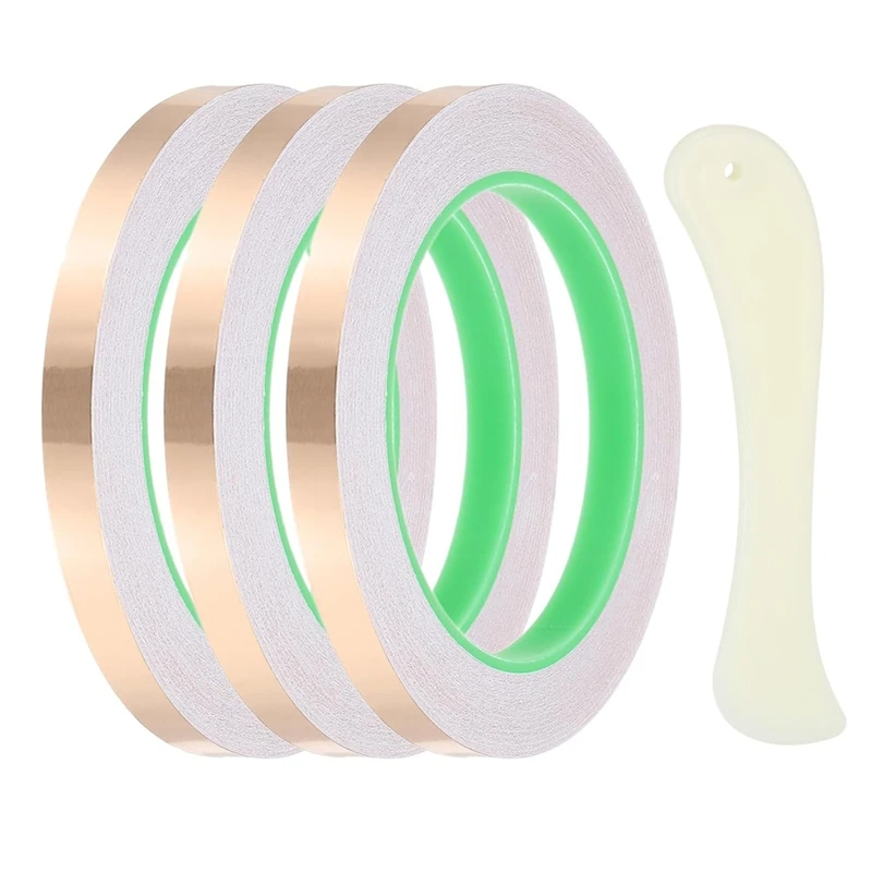 22 Yard 3/8 Inch Copper Foil Tape,3 Roll Copper Tape With Conductive Stained Glass Foil Tool With Scraper For Crafting
22 Yard 3/8 Inch Copper Foil Tape,3 Roll Copper Tape With Conductive Stained Glass Foil Tool With Scraper For Crafting