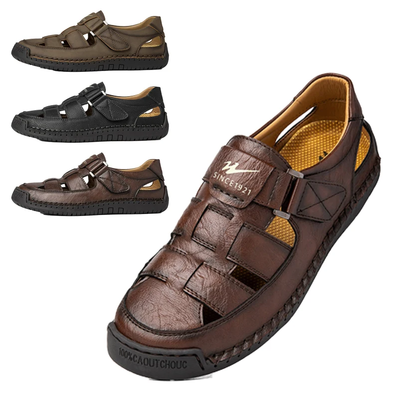 Men's Wide Toe Box Hollow Out Leather Sandals Plus Size 47 48 Breathable Closed Toe Casual Roman Shoes
Men's Wide Toe Box Hollow Out Leather Sandals Plus Size 47 48 Breathable Closed Toe Casual Roman Shoes