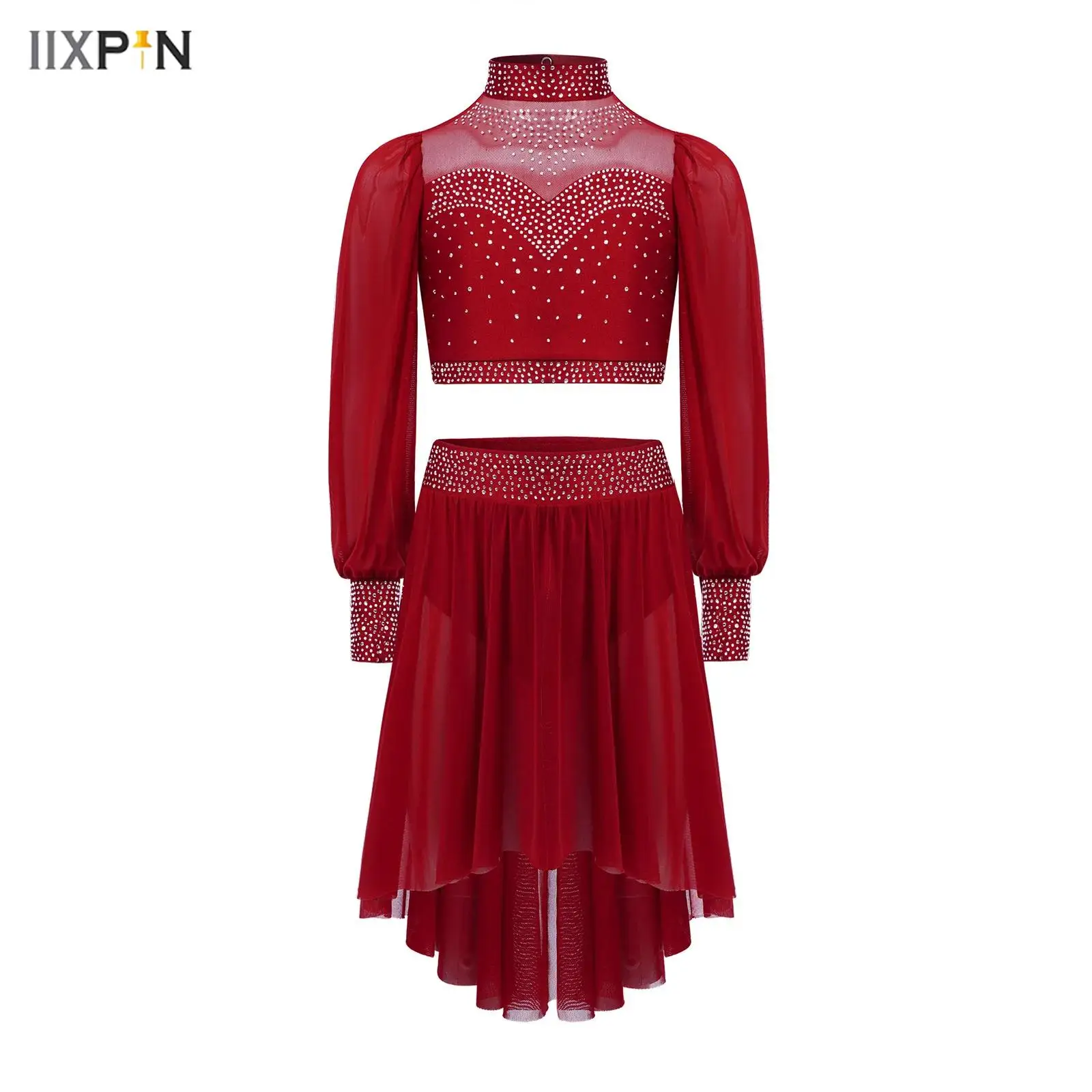 Kids Girls Ballet Costume 2Pcs Sheer Mesh Long Sleeves Cutout Back Crop Top+Skirt for Figure Skating Lyrical Dance Performance
Kids Girls Ballet Costume 2Pcs Sheer Mesh Long Sleeves Cutout Back Crop Top+Skirt for Figure Skating Lyrical Dance Performance