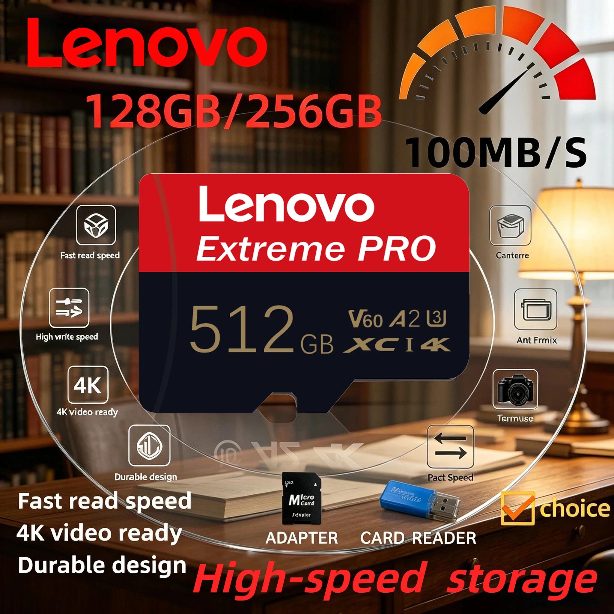 Lenovo 512GB Game-Exclusive Micro TF SD Card A2 V60 High Speed 4K Ultra-HD Video Flash Card 64GB Memory Card for Phone Camera PC
Lenovo 512GB Game-Exclusive Micro TF SD Card A2 V60 High Speed 4K Ultra-HD Video Flash Card 64GB Memory Card for Phone Camera PC