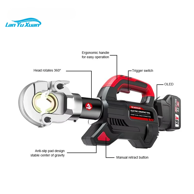 HL-300K Electric Rechargeable Hydraulic Pliers Lithium Battery Portable Crimping Pliers for 16-400 Copper Wire Lugs
HL-300K Electric Rechargeable Hydraulic Pliers Lithium Battery Portable Crimping Pliers for 16-400 Copper Wire Lugs