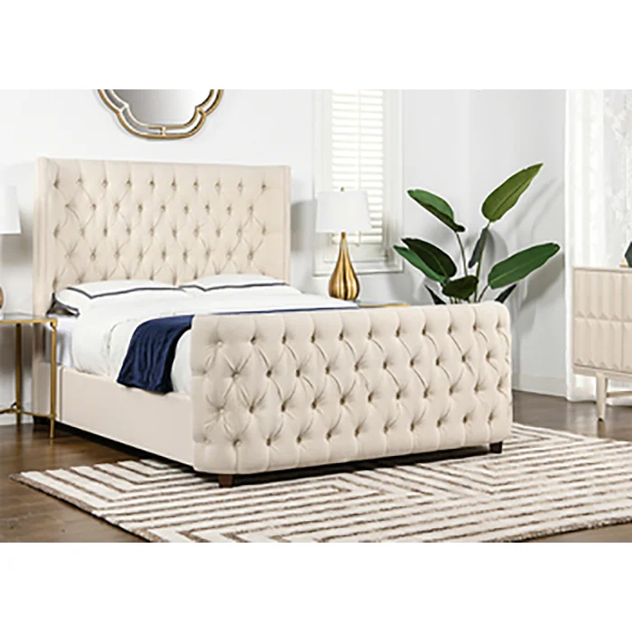 High Headboard Linen Fabric Tufted Bed Room Furniture Design Luxury Wood Square King Size Bed
High Headboard Linen Fabric Tufted Bed Room Furniture Design Luxury Wood Square King Size Bed