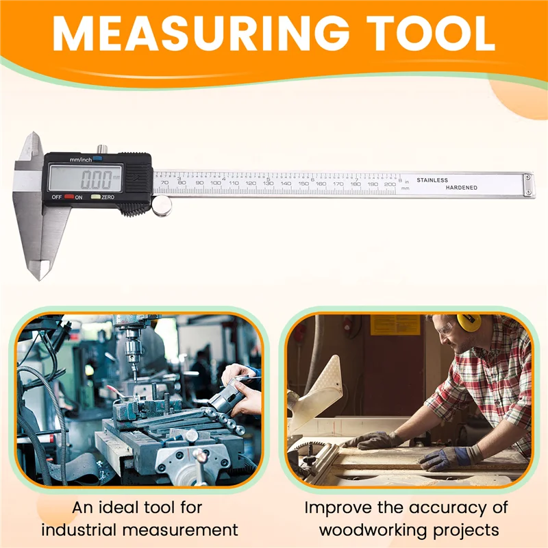 【Today-Only!】200Mm Electronic Digital Caliper Dial Vernier Caliper Gauge Micrometer Measuring Tool Digital Ruler
【Today-Only!】200Mm Electronic Digital Caliper Dial Vernier Caliper Gauge Micrometer Measuring Tool Digital Ruler