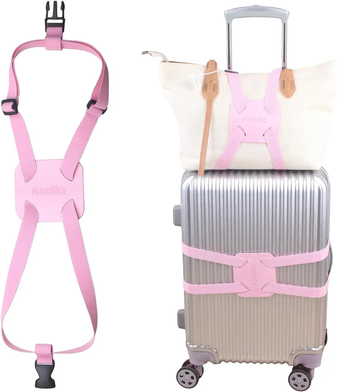 Luggage Bungee Strap for Suitcases - Elastic Travel Belt with Hooks, Pink 1-Pack
Luggage Bungee Strap for Suitcases - Elastic Travel Belt with Hooks, Pink 1-Pack