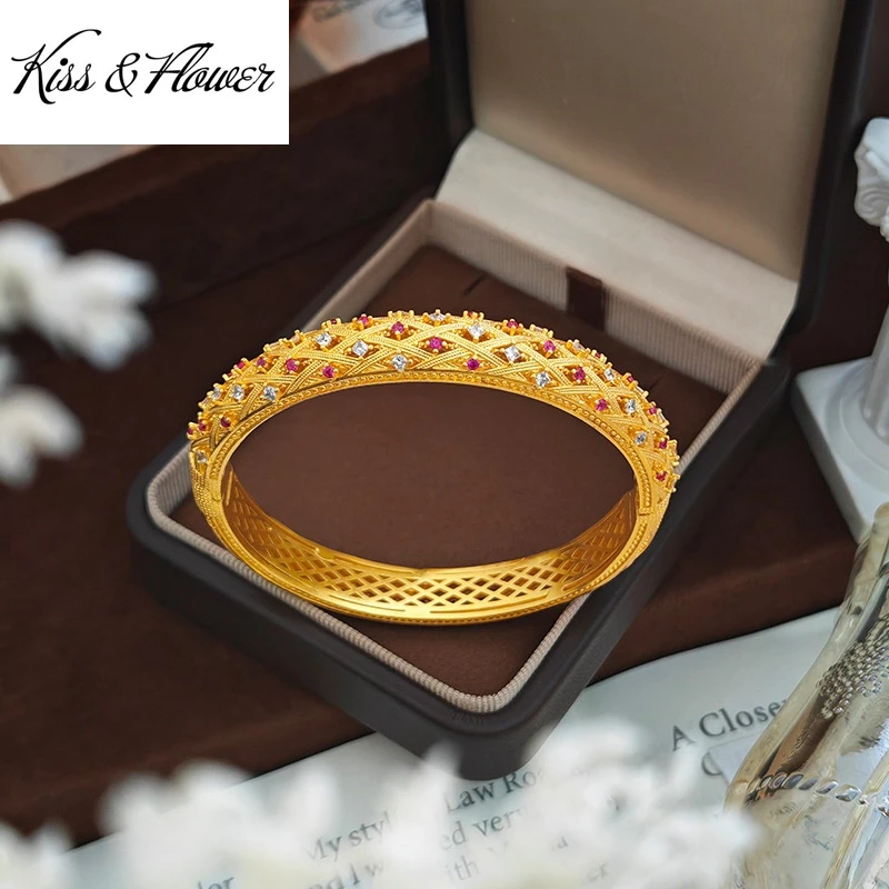 KISS&FLOWER 24KT Gold Vintage Shiny Bangle Bracelets For Women Wedding Party Birthday Christmas Bride Mother Lady Gifts BR391
KISS&FLOWER 24KT Gold Vintage Shiny Bangle Bracelets For Women Wedding Party Birthday Christmas Bride Mother Lady Gifts BR391
