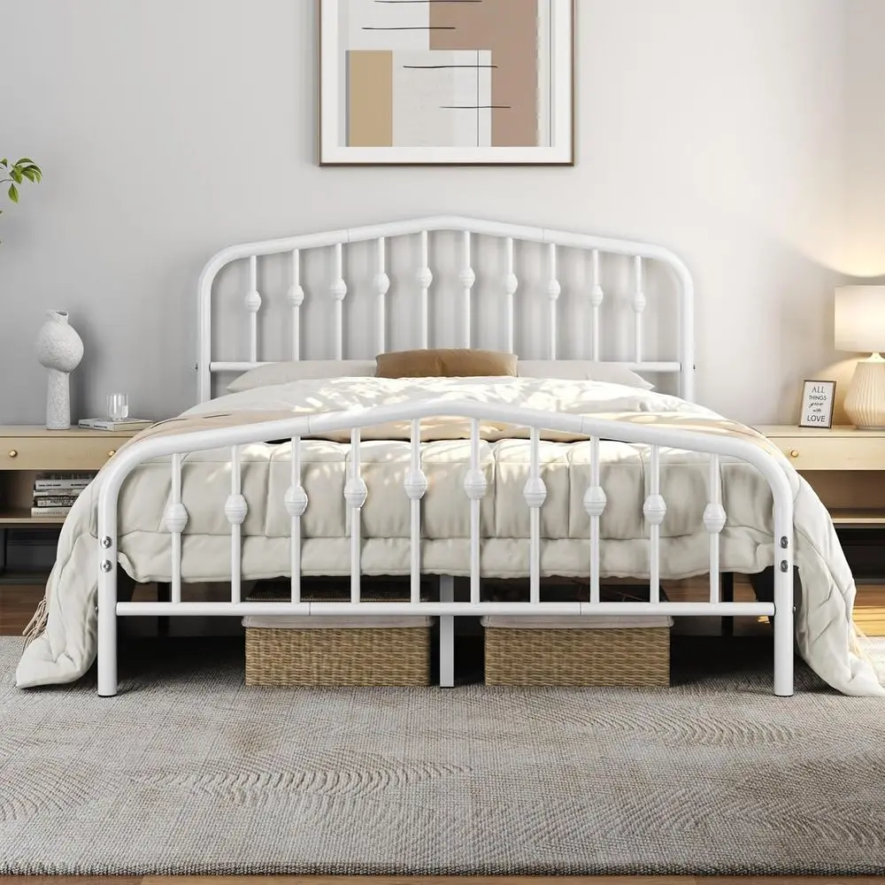 Metal Bed e Queen Size Metal Platorm Bed e with ian Style board/ootboard/Easy Assembly/No Box Spring Needed/White Smoke
Metal Bed e Queen Size Metal Platorm Bed e with ian Style board/ootboard/Easy Assembly/No Box Spring Needed/White Smoke