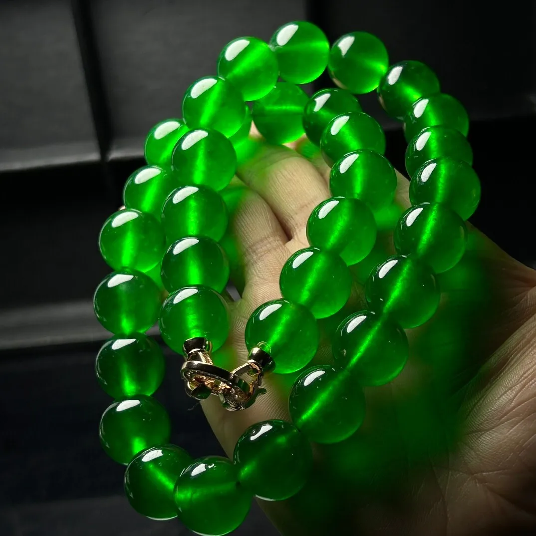 12mm Certified Natural Perfect ice Green Myanmar Jade jadeite Beads Necklaces
12mm Certified Natural Perfect ice Green Myanmar Jade jadeite Beads Necklaces