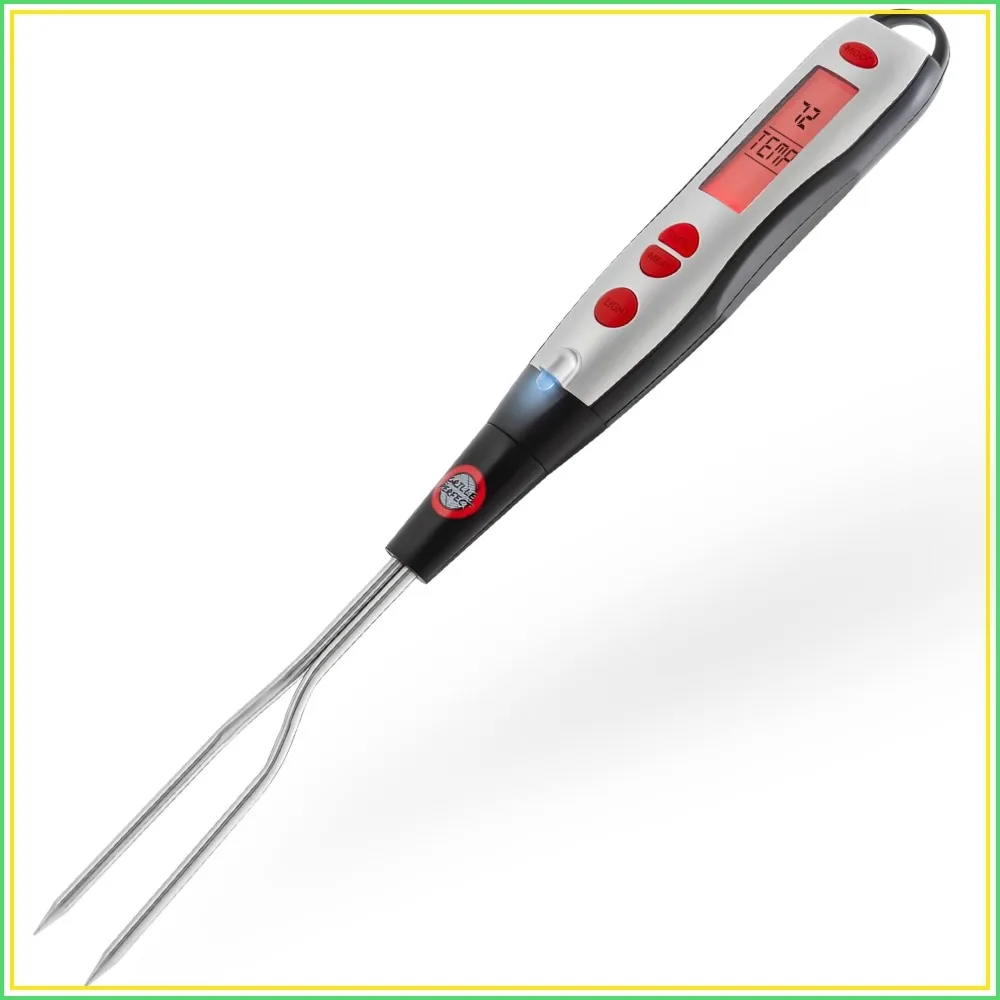 Digital Meat Thermometer Fork for Grilling BBQ Fast Read Electronic Probe with Ready Alarm Quick Accurate Temperature Steak Chicken Hot Food
Digital Meat Thermometer Fork for Grilling BBQ Fast Read Electronic Probe with Ready Alarm Quick Accurate Temperature Steak Chicken Hot Food