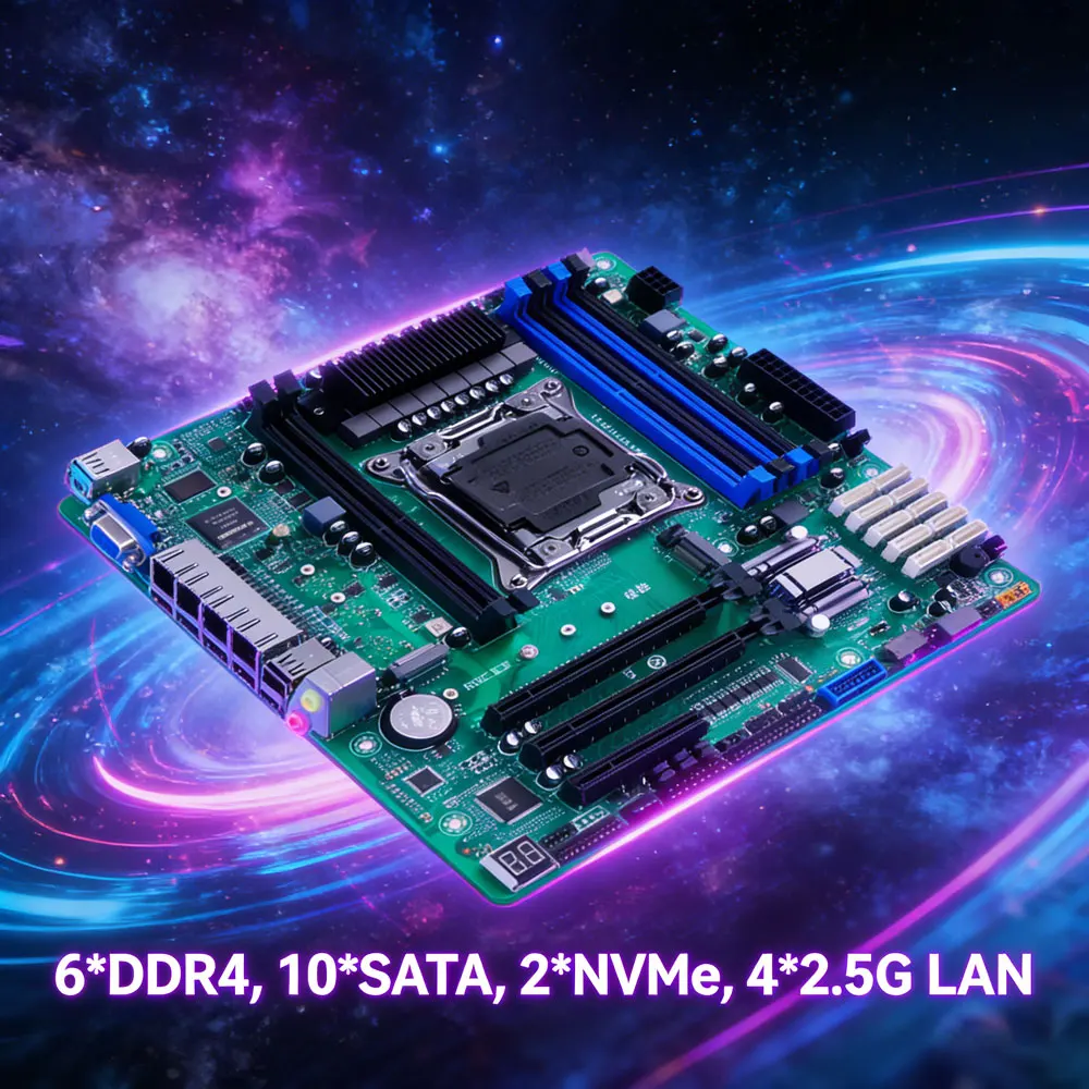 10-Bay NAS Mini ITX Motherboard LGA 2011-3 Xeon E5 V4 C612 Processor 6*DDR4 2*NVMe 10*SATA VGA Display AMI BIOS Industrial Board
10-Bay NAS Mini ITX Motherboard LGA 2011-3 Xeon E5 V4 C612 Processor 6*DDR4 2*NVMe 10*SATA VGA Display AMI BIOS Industrial Board