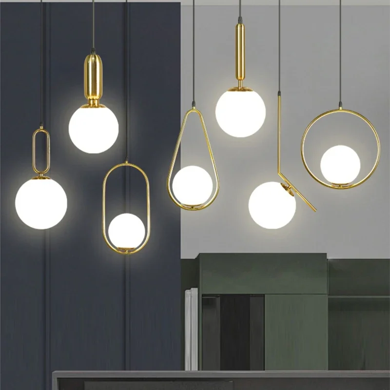 Glass Ball Pendant Lights Kitchen Dinning Room LED Hanging Lamp Living Room Lustre Brass Black Chrome Color Suspension Luminaire
Glass Ball Pendant Lights Kitchen Dinning Room LED Hanging Lamp Living Room Lustre Brass Black Chrome Color Suspension Luminaire