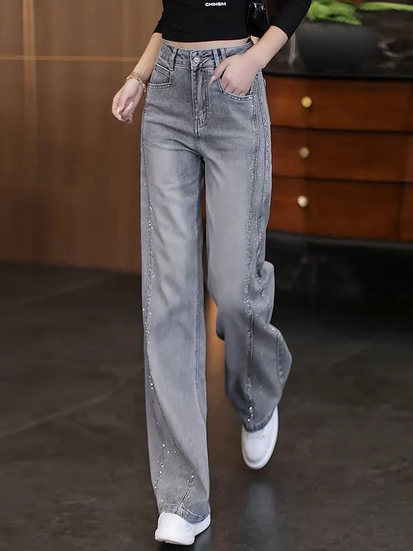 High Waist Slim Fit Rhinestone Embellished Women's Jeans Straight Leg Pants Comfortable Stretch Denim Spring 2026 New Style
High Waist Slim Fit Rhinestone Embellished Women's Jeans Straight Leg Pants Comfortable Stretch Denim Spring 2026 New Style