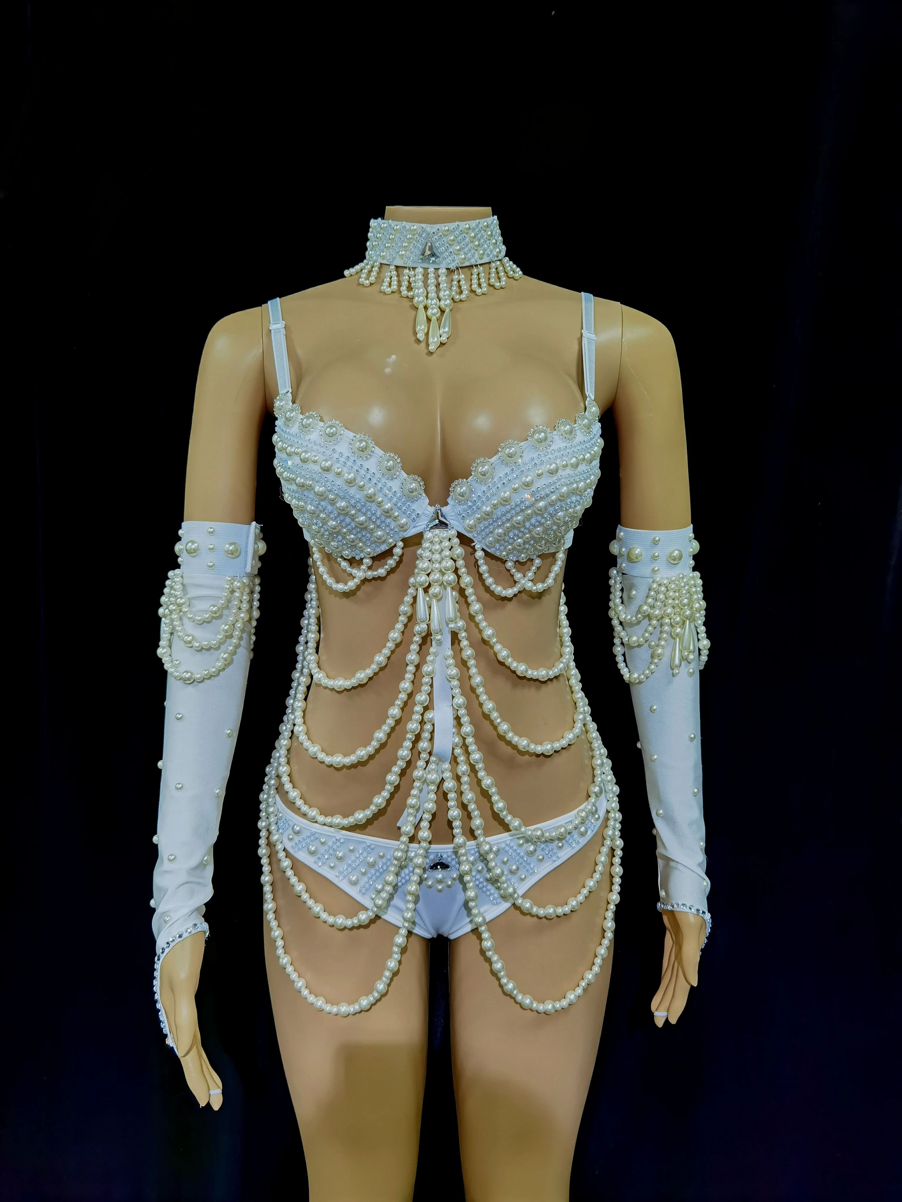 Performance attire sexy white pearl style Christmas New Year bar interactive nightclub show dress birthday party
Performance attire sexy white pearl style Christmas New Year bar interactive nightclub show dress birthday party